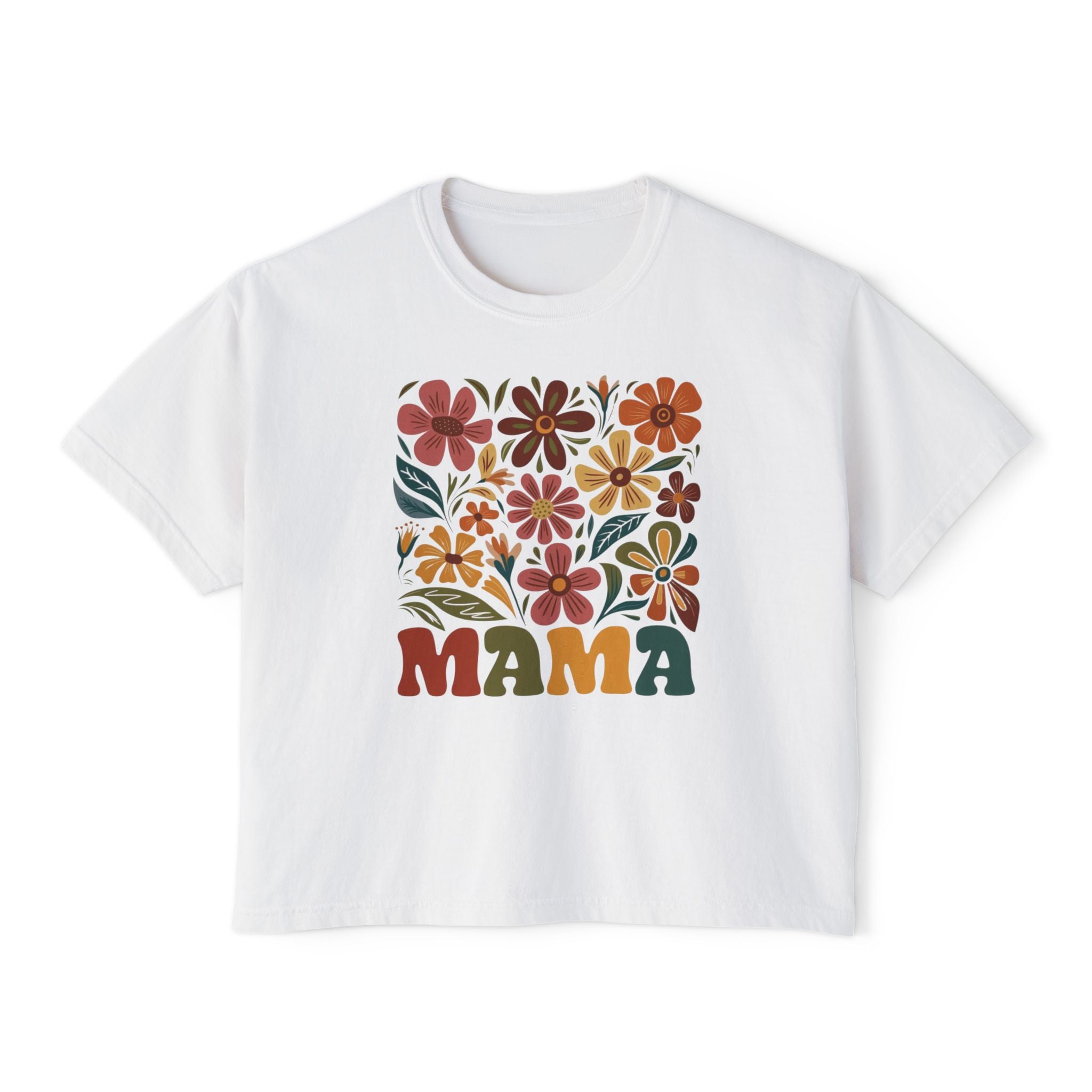 Retro Floral 'Mama' Boxy Tee