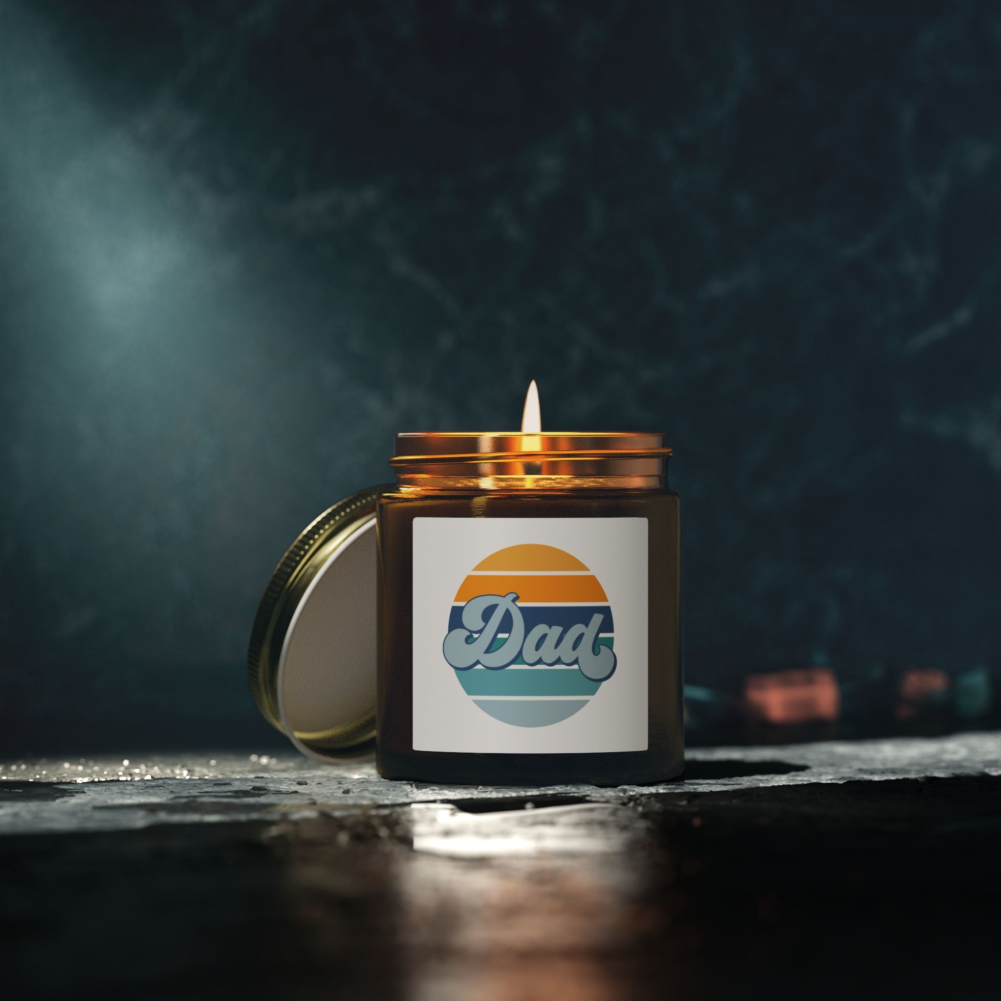 Retro Striped 'Dad' Scented Candle