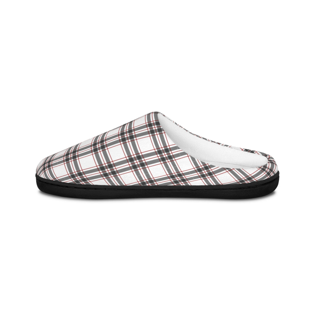 Black & White Tartan Men's Slippers