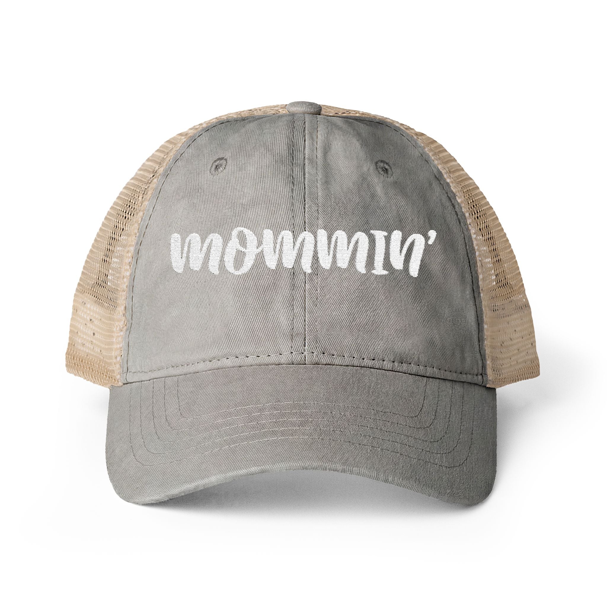 "Mommin'" Washed Mesh-Back Cap