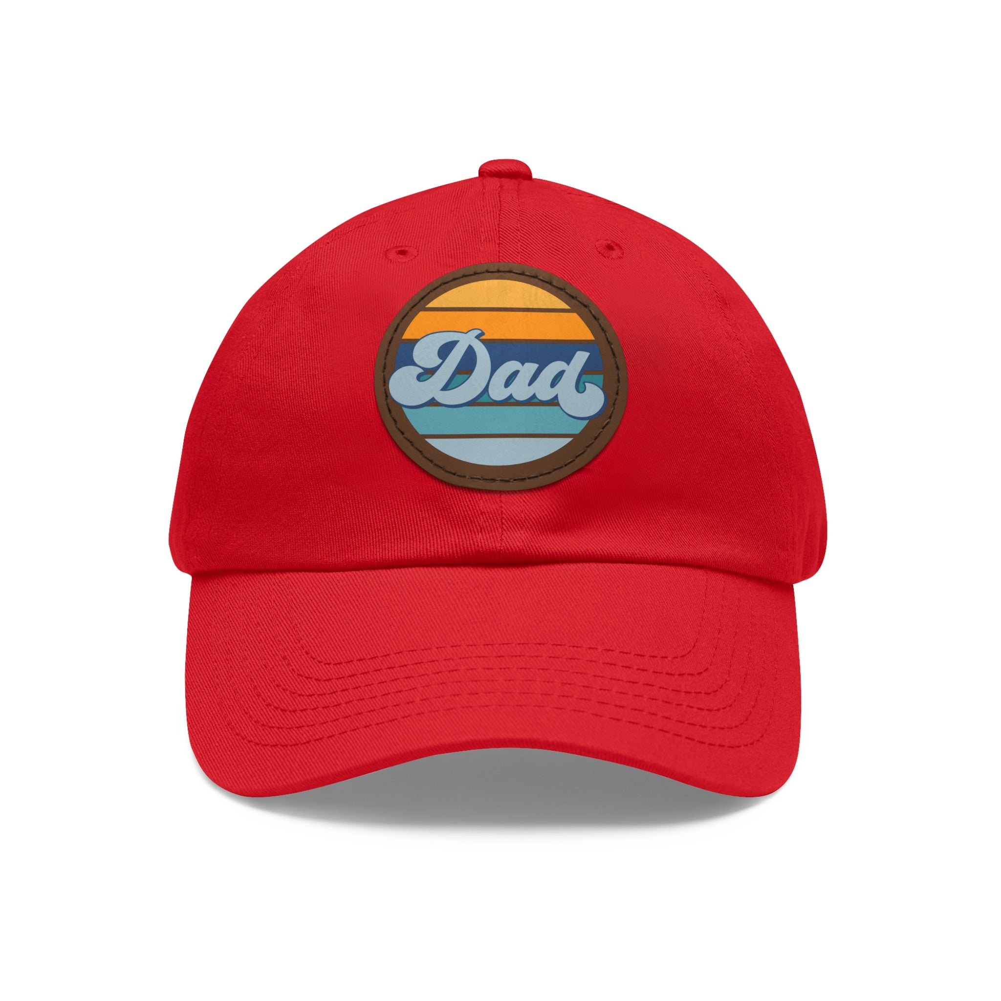 Retro Striped 'Dad' Leather Patch Hat