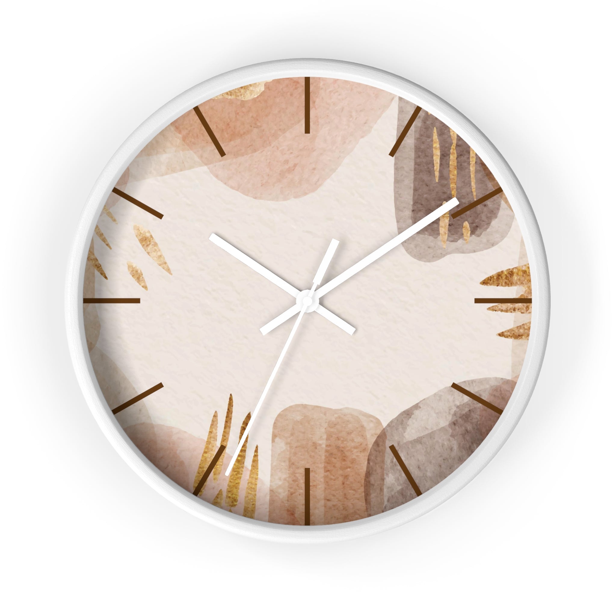 Abstract Neutral Watercolor Wall Clock