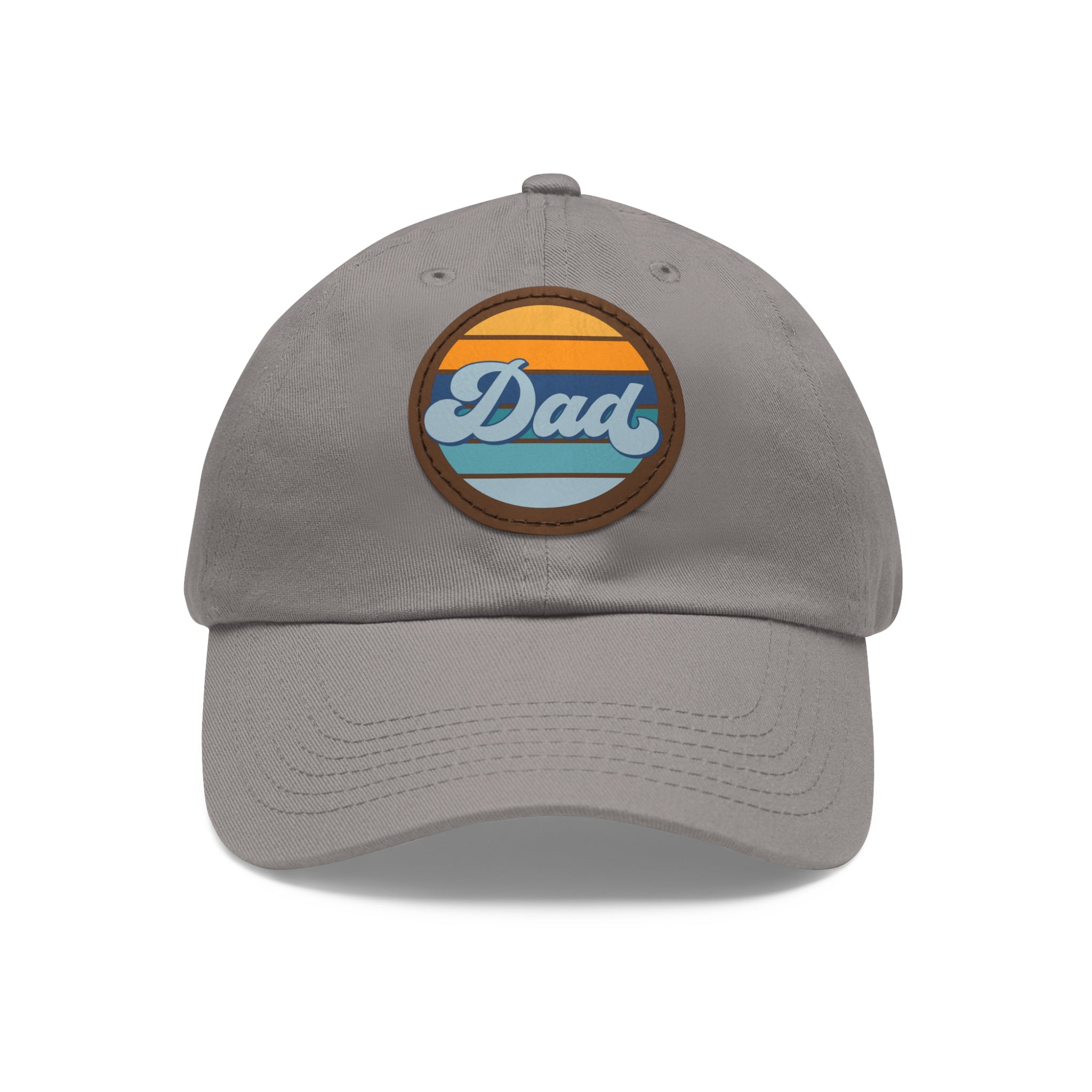 Retro Striped 'Dad' Leather Patch Hat