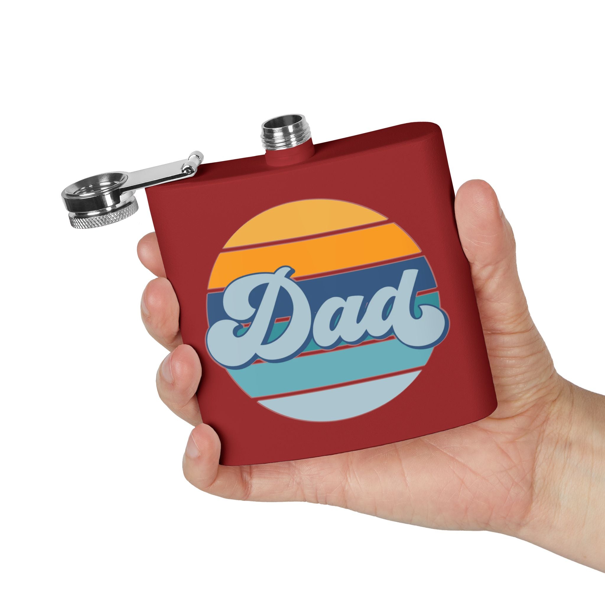 Retro Striped 'Dad' Flask