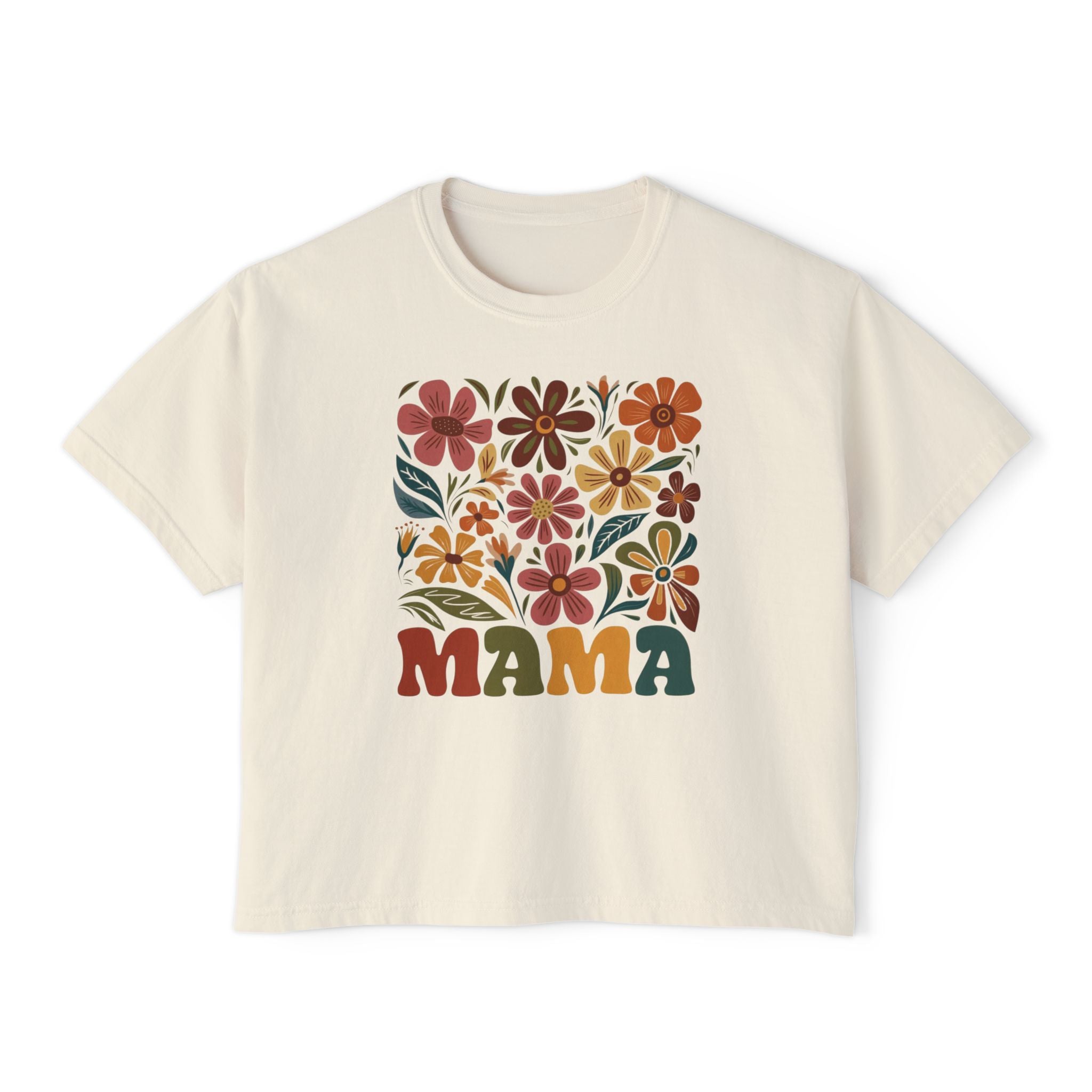 Retro Floral 'Mama' Boxy Tee
