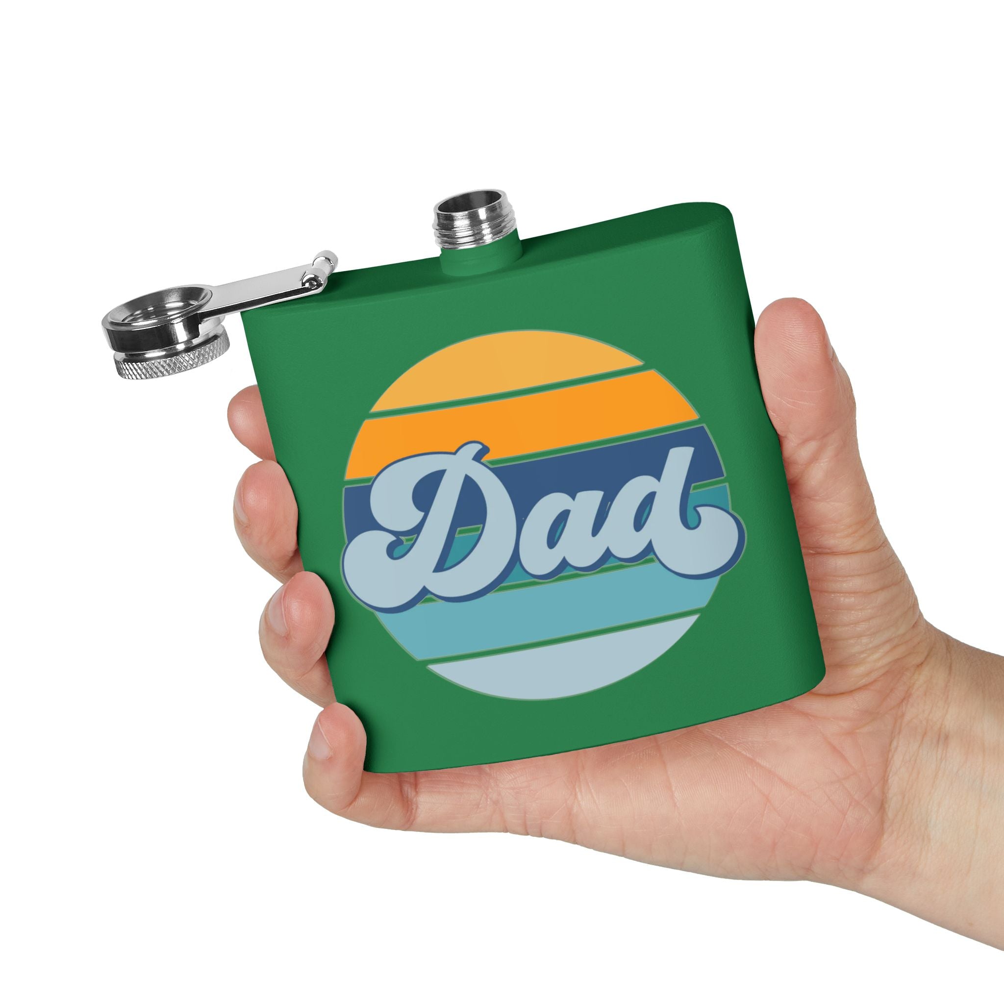 Retro Striped 'Dad' Flask