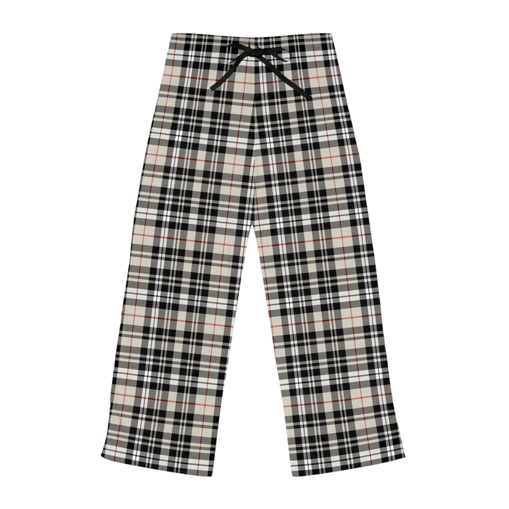 Classic Beige Plaid Women's Pajama Pants