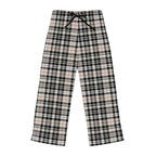 Classic Beige Plaid Women's Pajama Pants