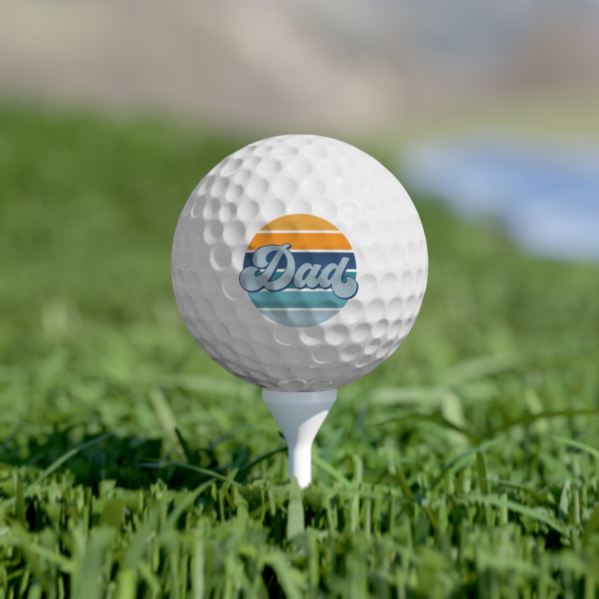 Retro Striped 'Dad' Golf Balls