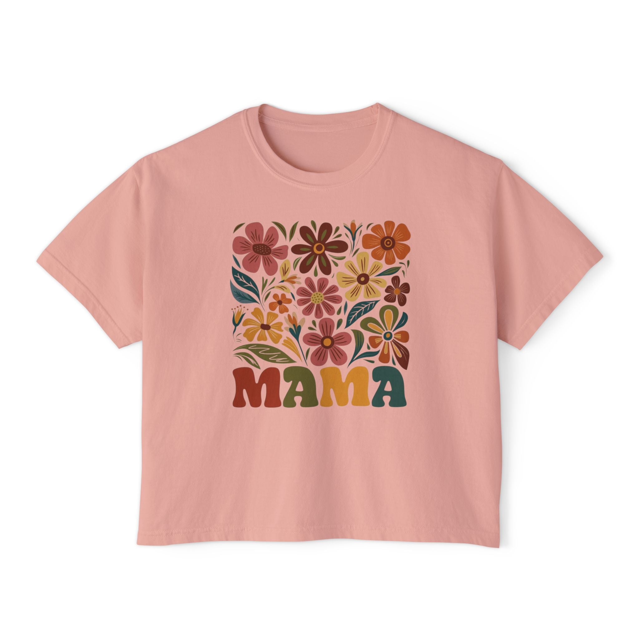 Retro Floral 'Mama' Boxy Tee