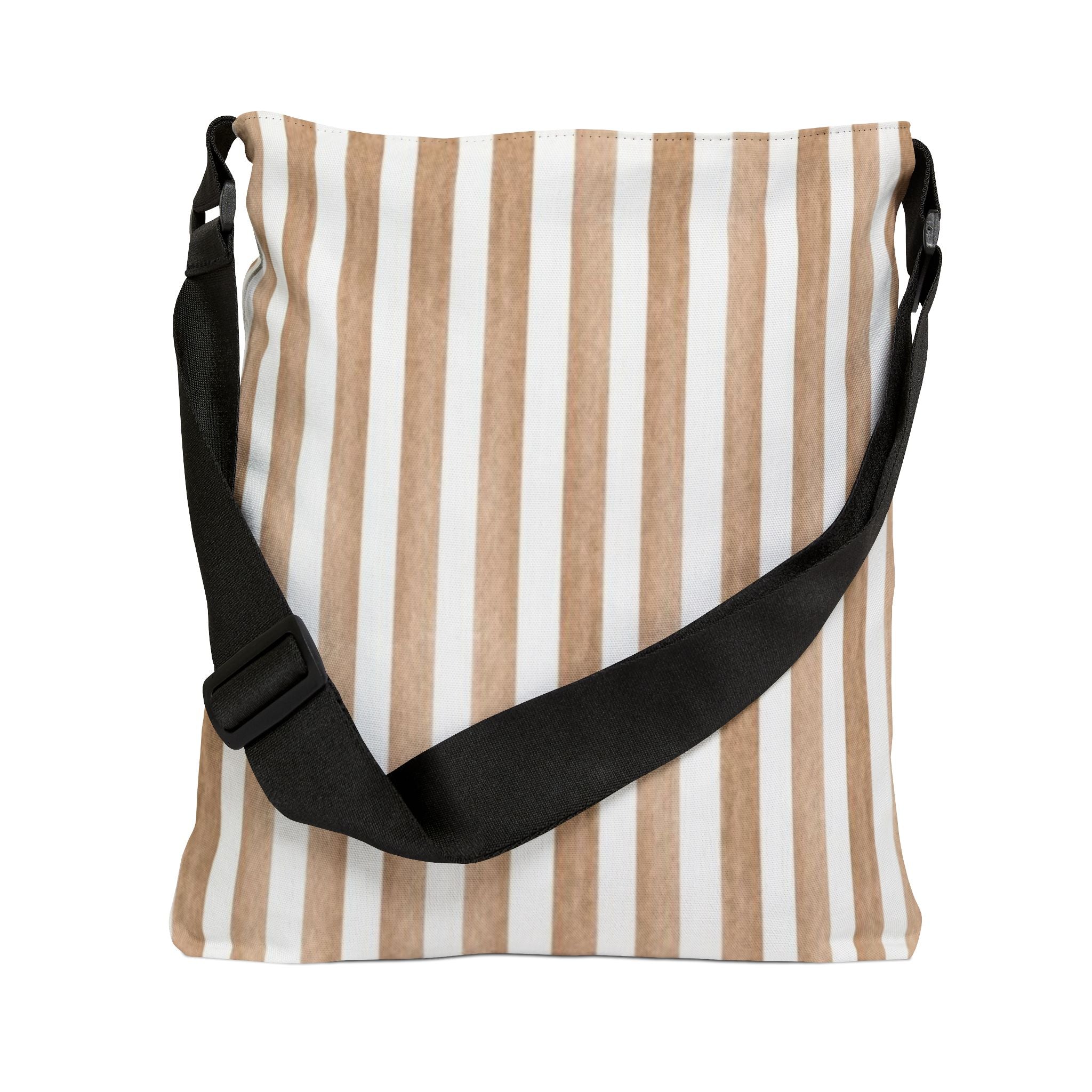 Striped Beige Adjustable Tote Bag