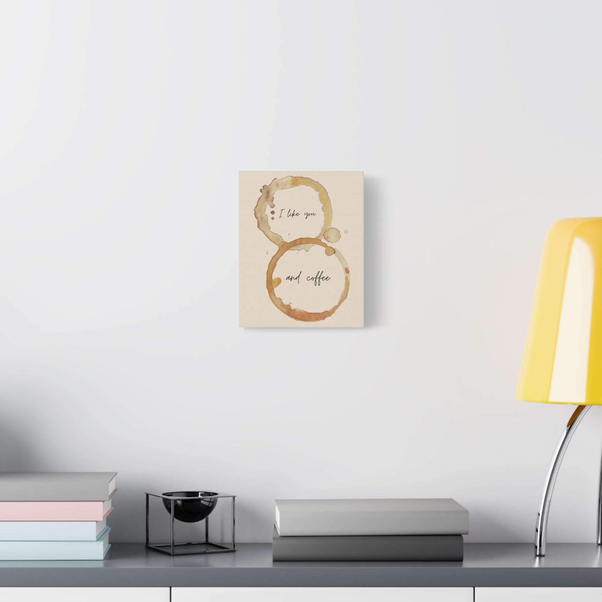 'I like you and coffee.' Canvas Wall Art