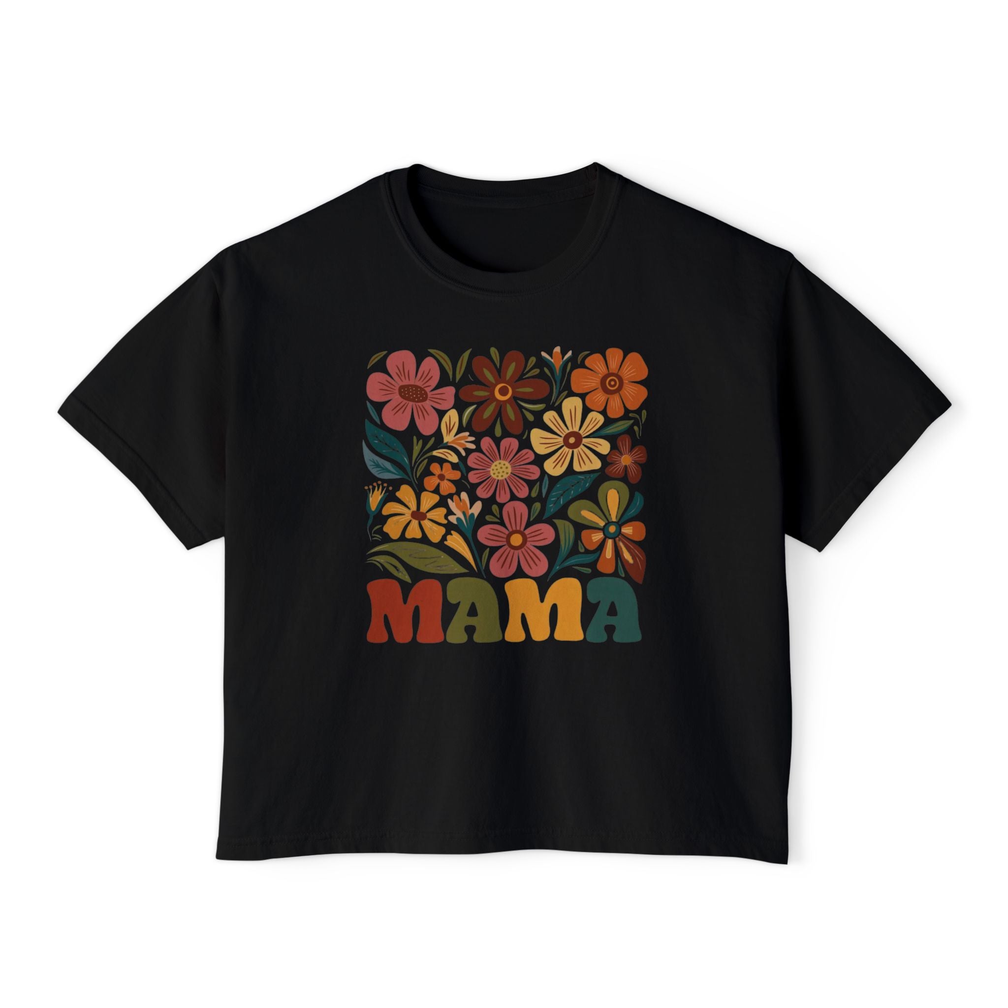 Retro Floral 'Mama' Boxy Tee