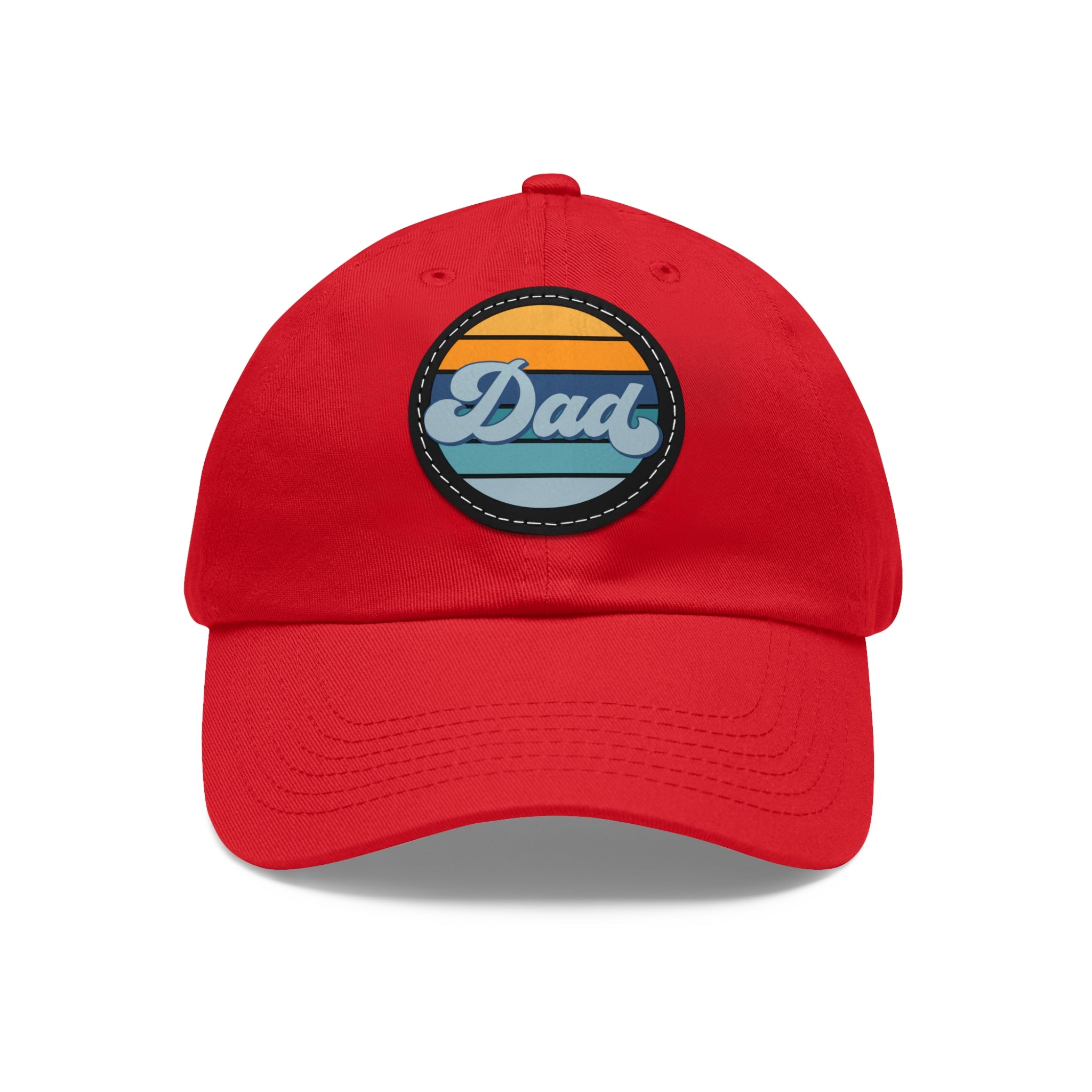 Retro Striped 'Dad' Leather Patch Hat