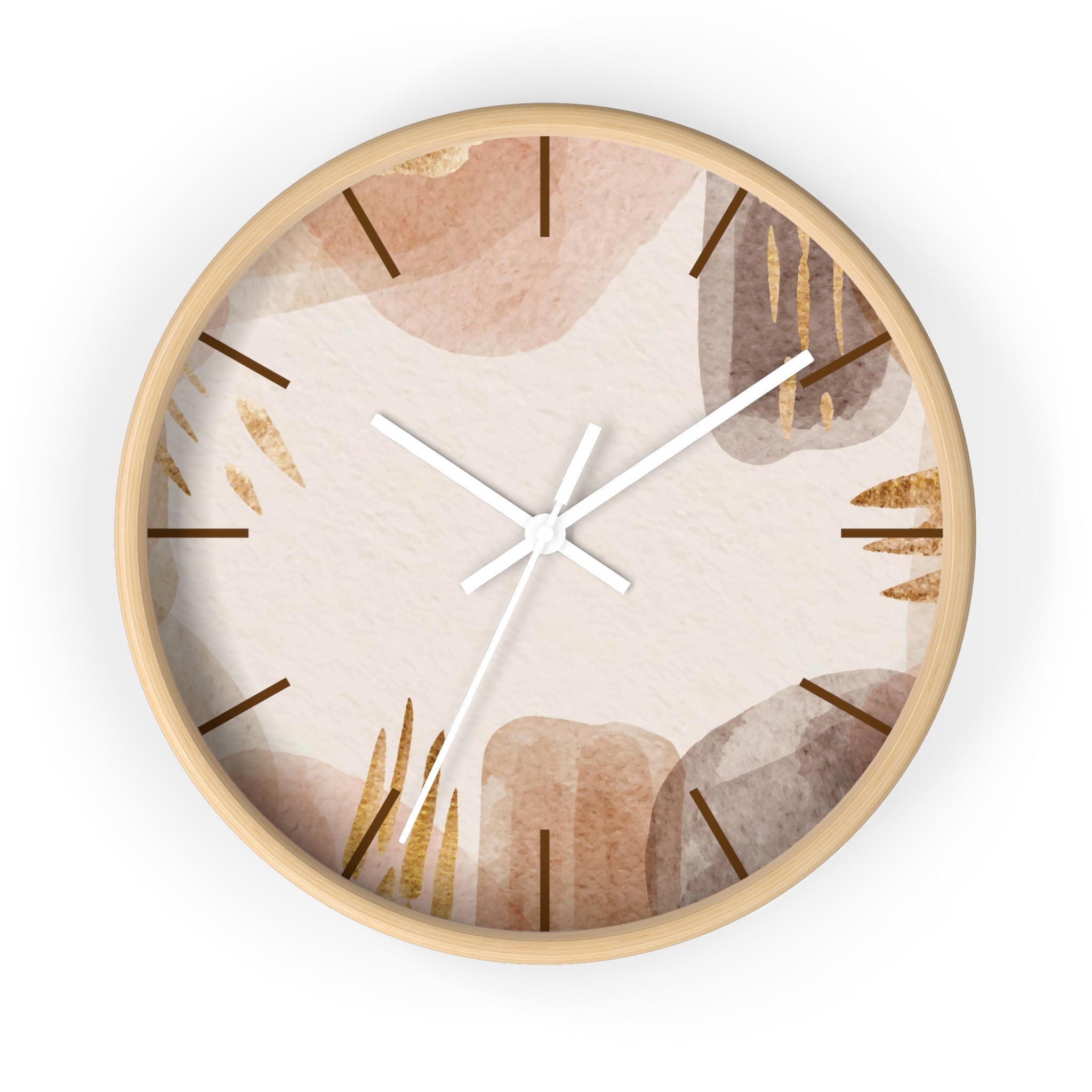 Abstract Neutral Watercolor Wall Clock