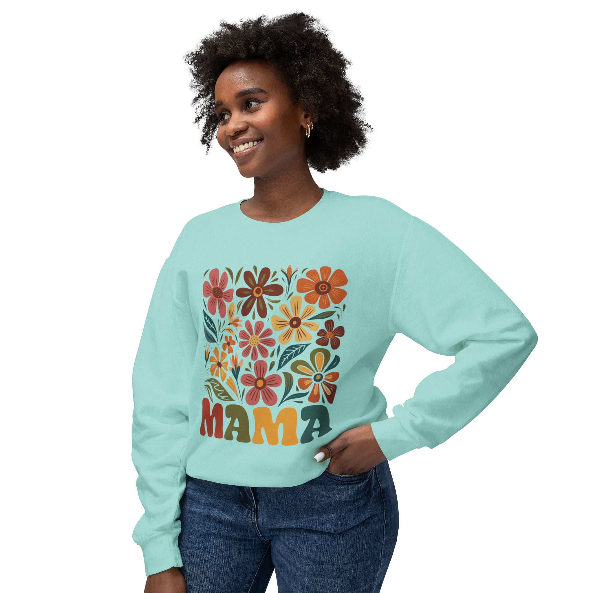 Retro Floral 'Mama' Crewneck Sweatshirt