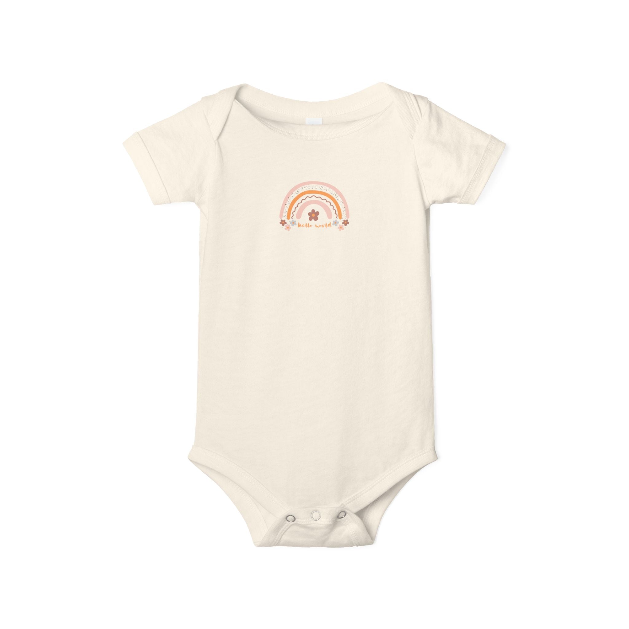 Pastel Rainbow & Flowers 'Hello World' Bodysuit