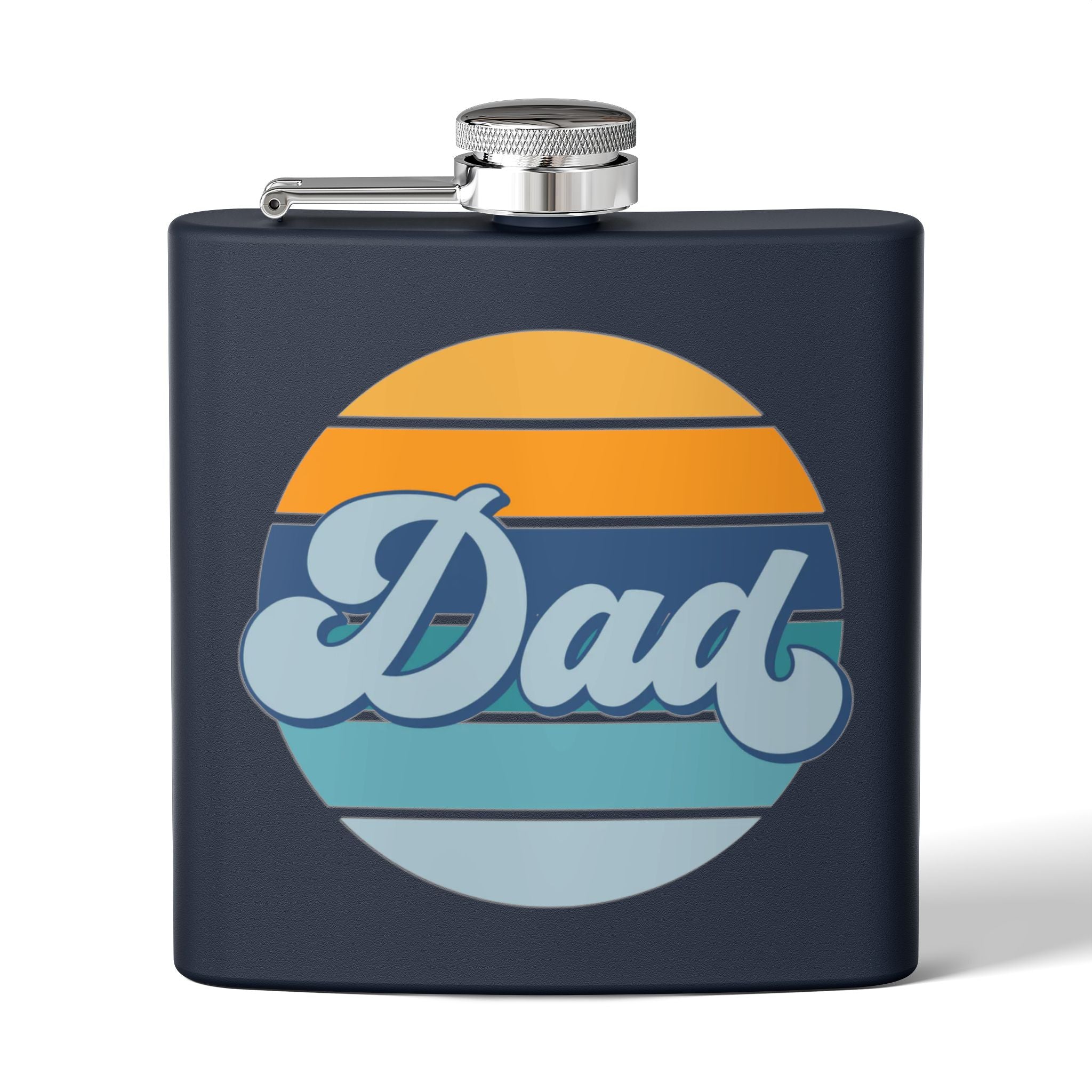 Retro Striped 'Dad' Flask