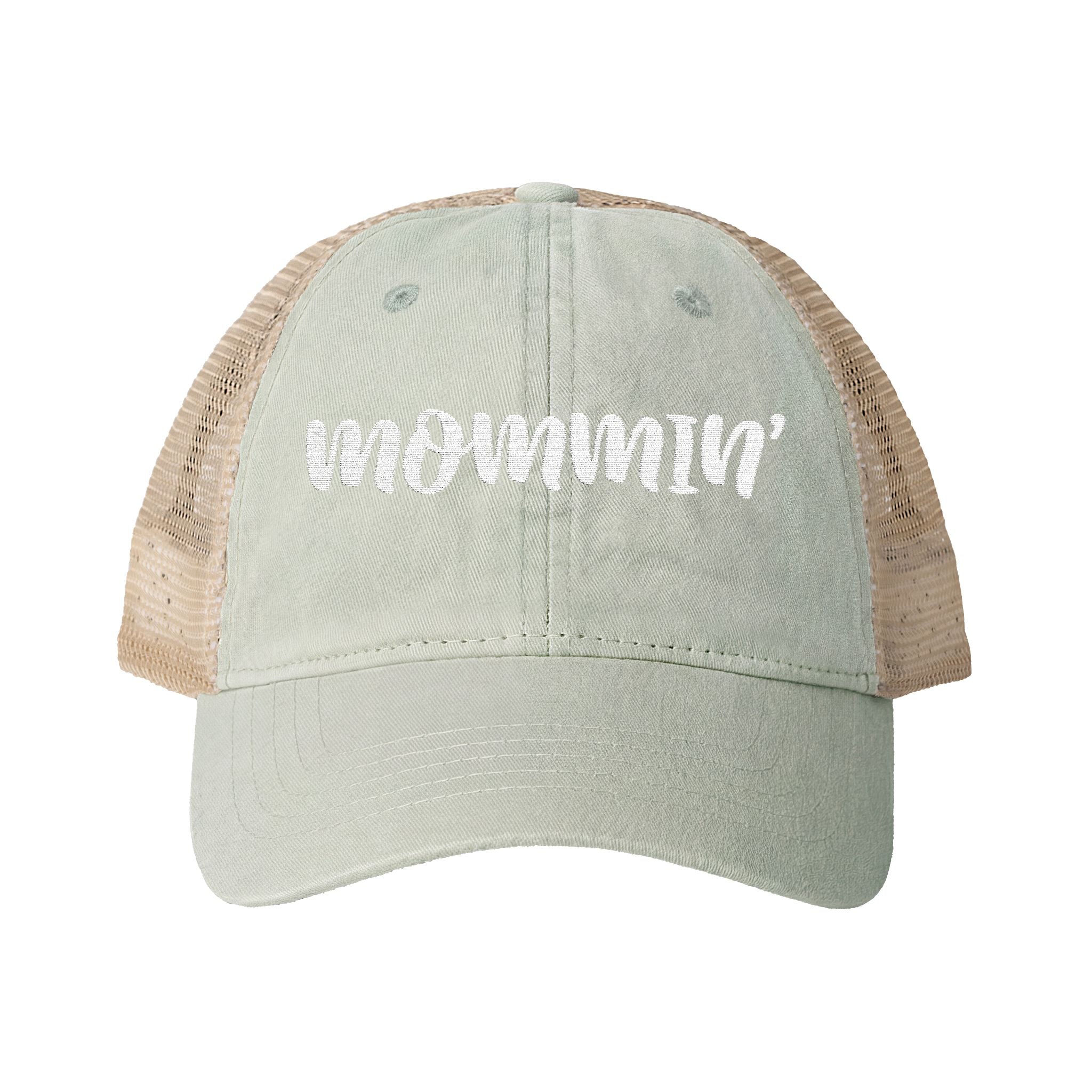 "Mommin'" Washed Mesh-Back Cap