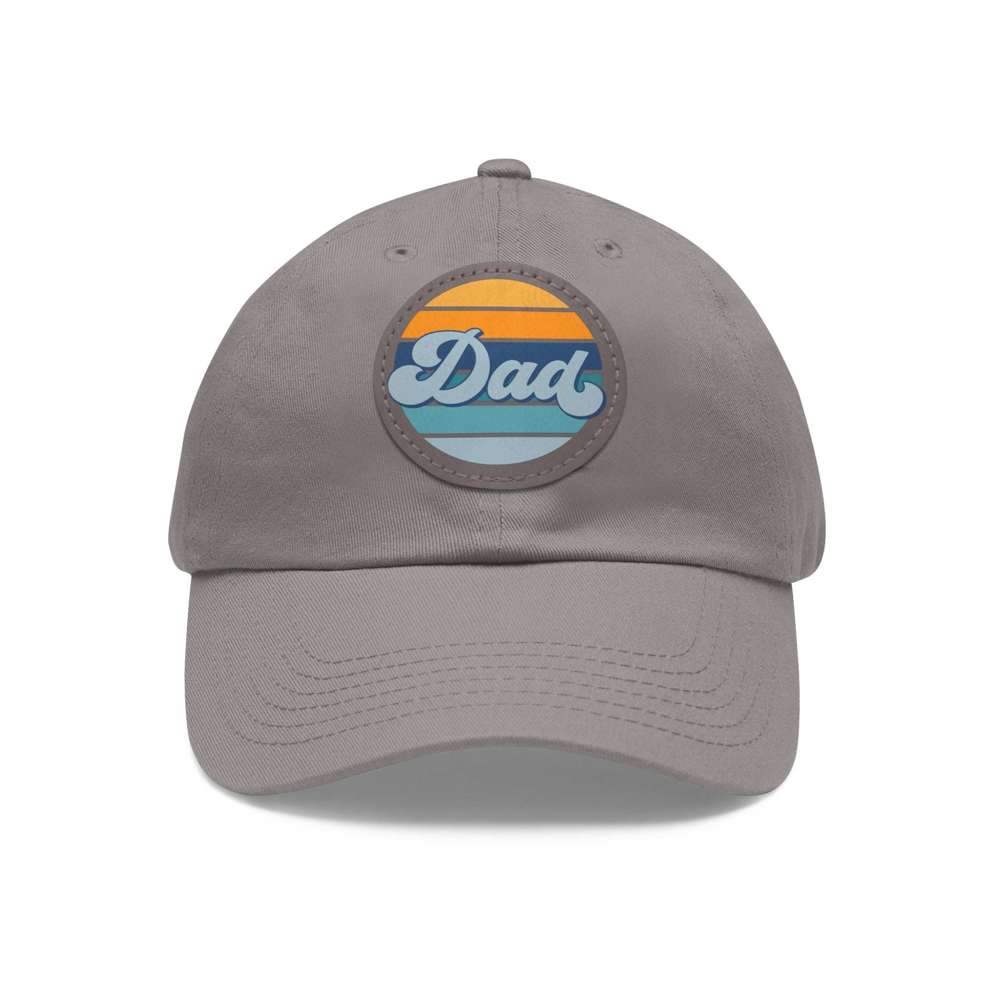 Retro Striped 'Dad' Leather Patch Hat