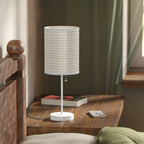 Beige Gingham Table Lamp