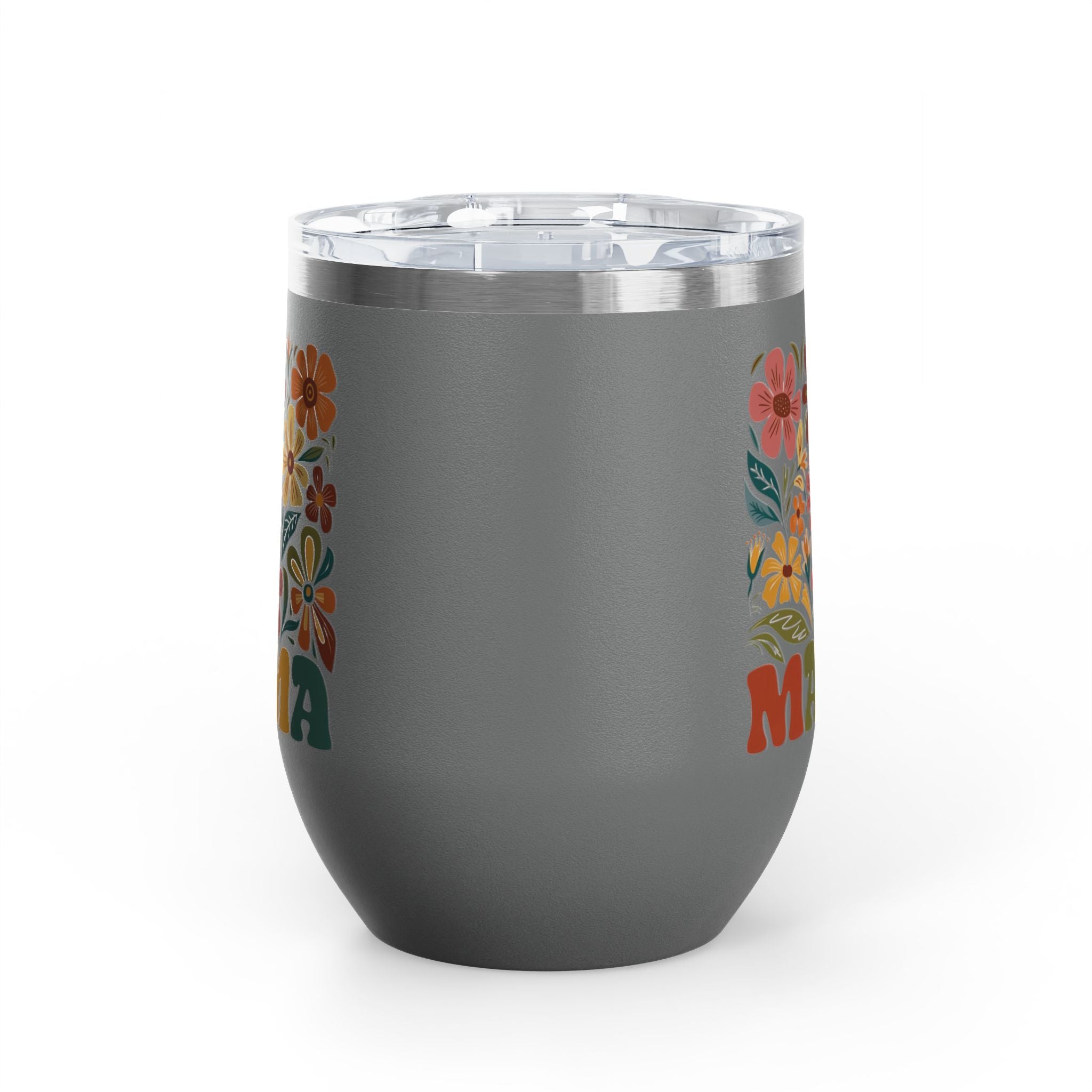 Retro Floral 'Mama' Wine Tumbler (12oz)