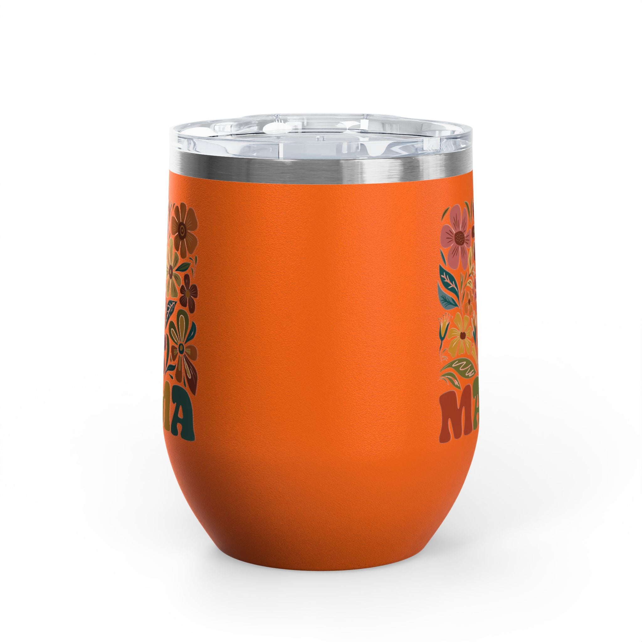 Retro Floral 'Mama' Wine Tumbler (12oz)