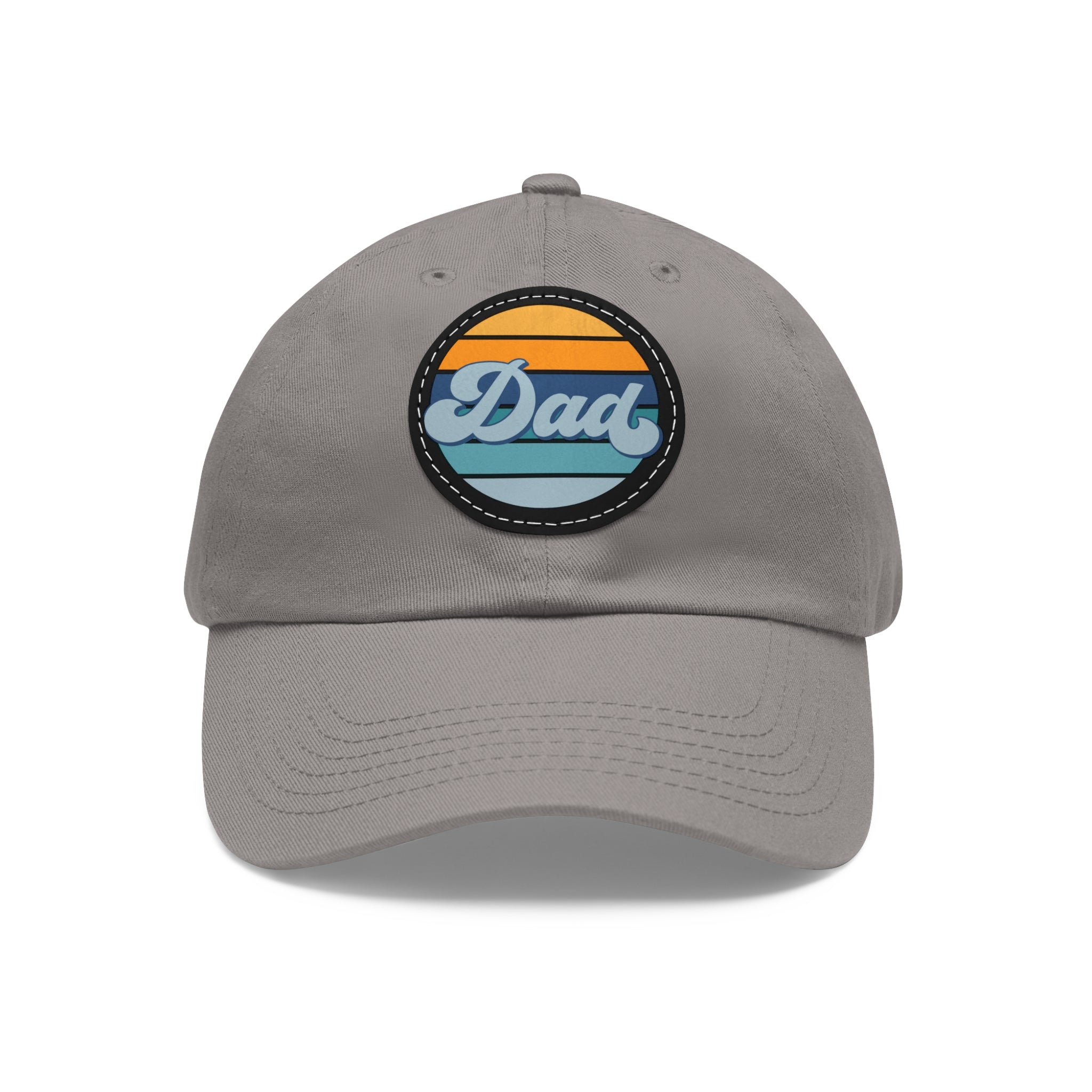 Retro Striped 'Dad' Leather Patch Hat