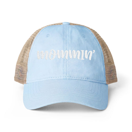 "Mommin'" Washed Mesh-Back Cap