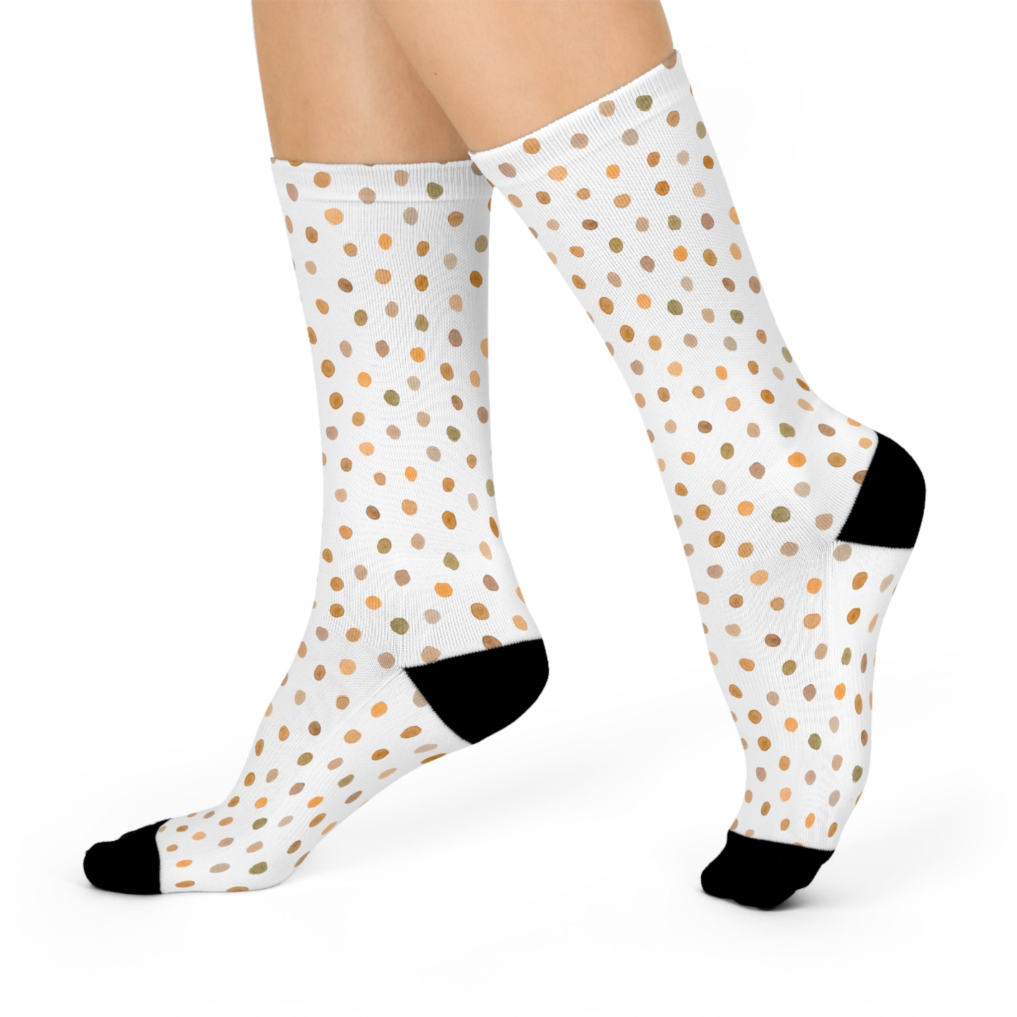 Earthy Polka Dot Cushioned Crew Socks