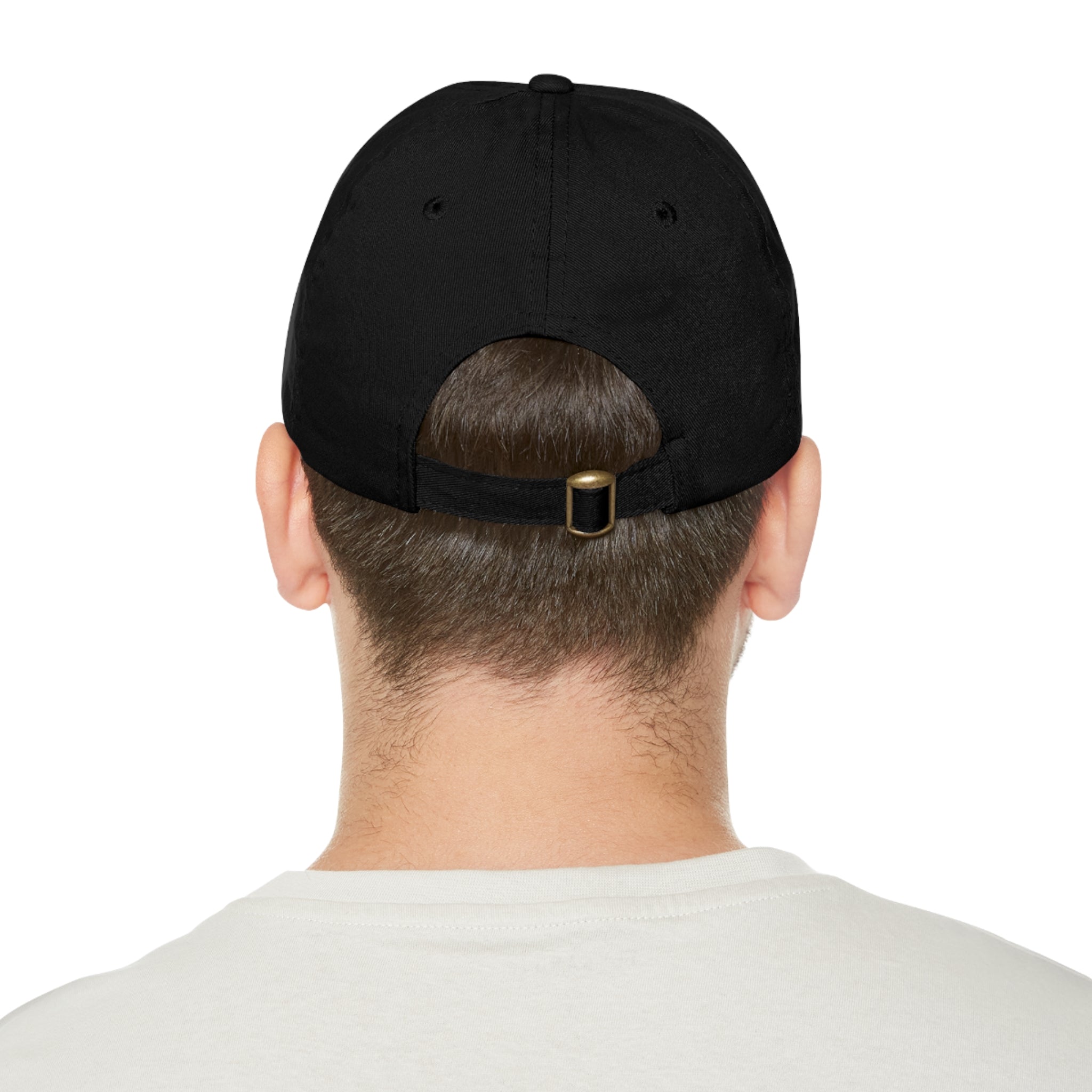 Retro Striped 'Dad' Leather Patch Hat