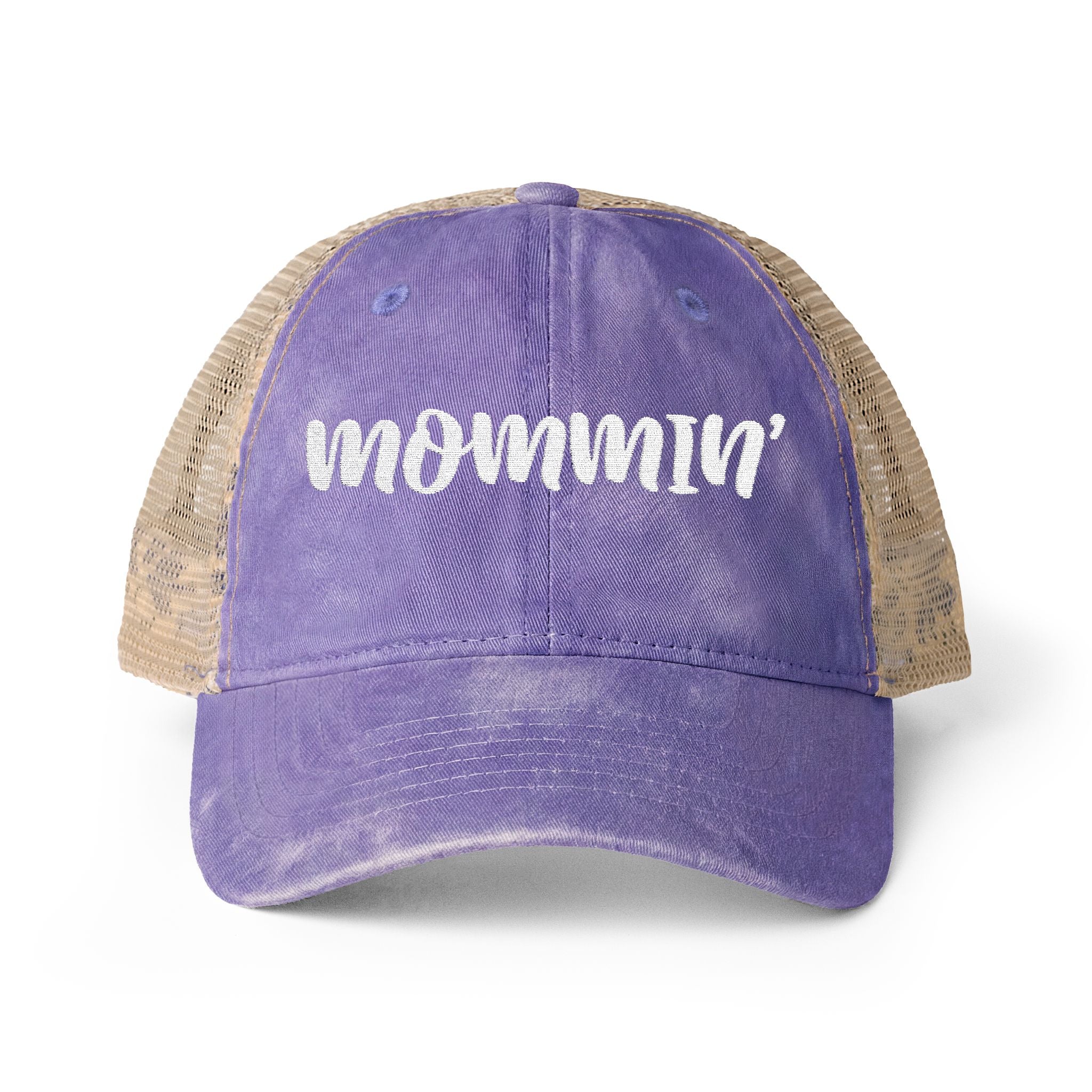 "Mommin'" Washed Mesh-Back Cap