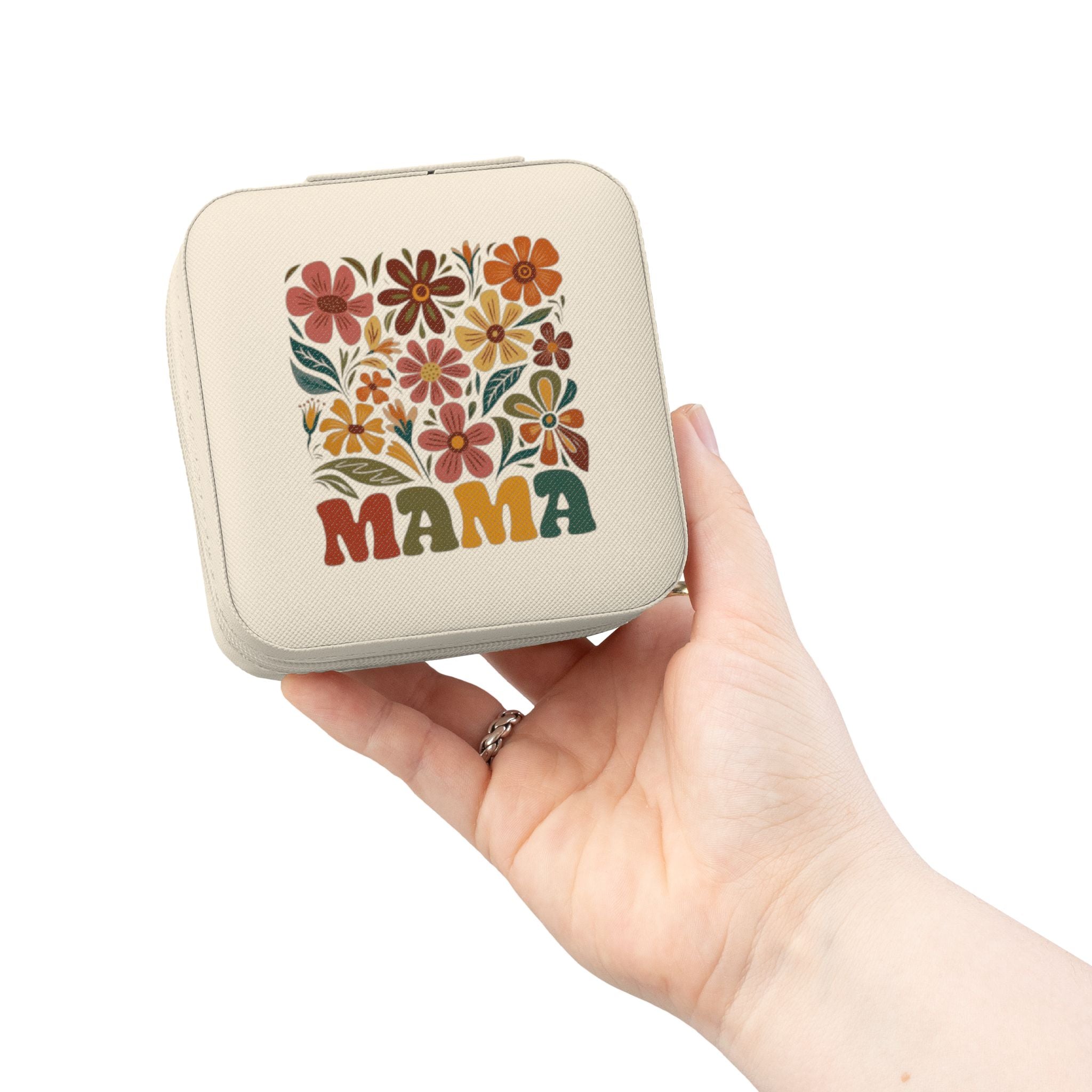 Retro Floral 'Mama' Jewelry Travel Case