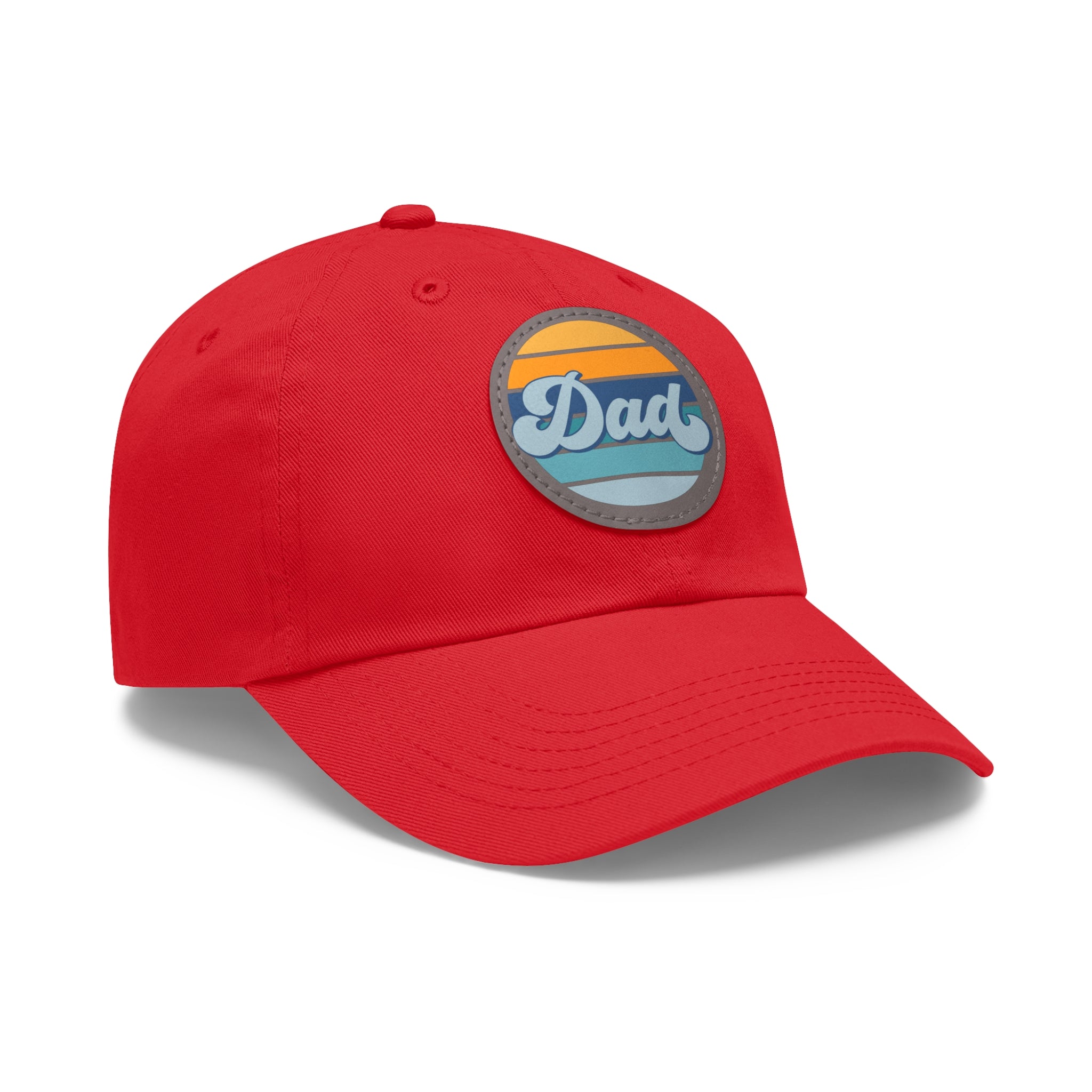 Retro Striped 'Dad' Leather Patch Hat