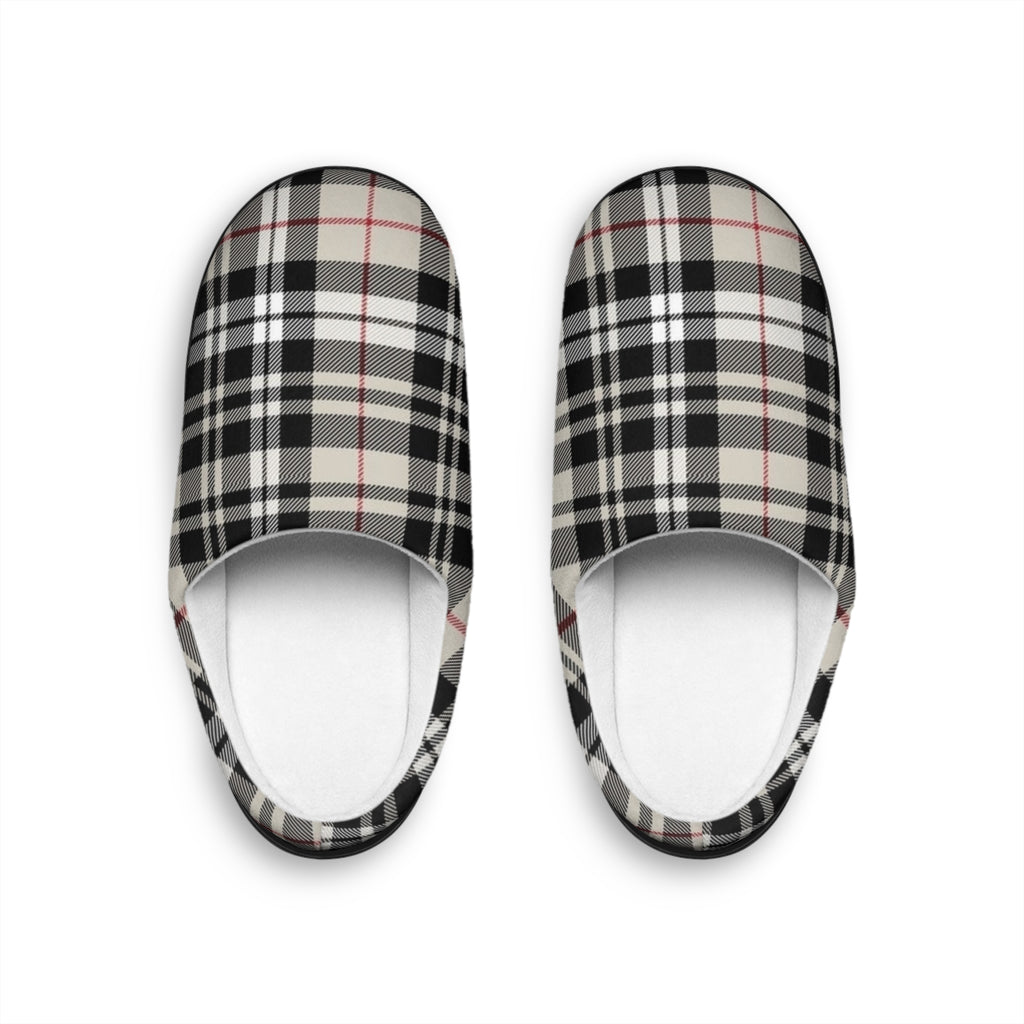 Classic Beige Plaid Women’s Slippers
