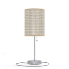 Beige Gingham Table Lamp