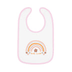 Pastel Rainbow & Flowers 'Hello World' Baby Bib