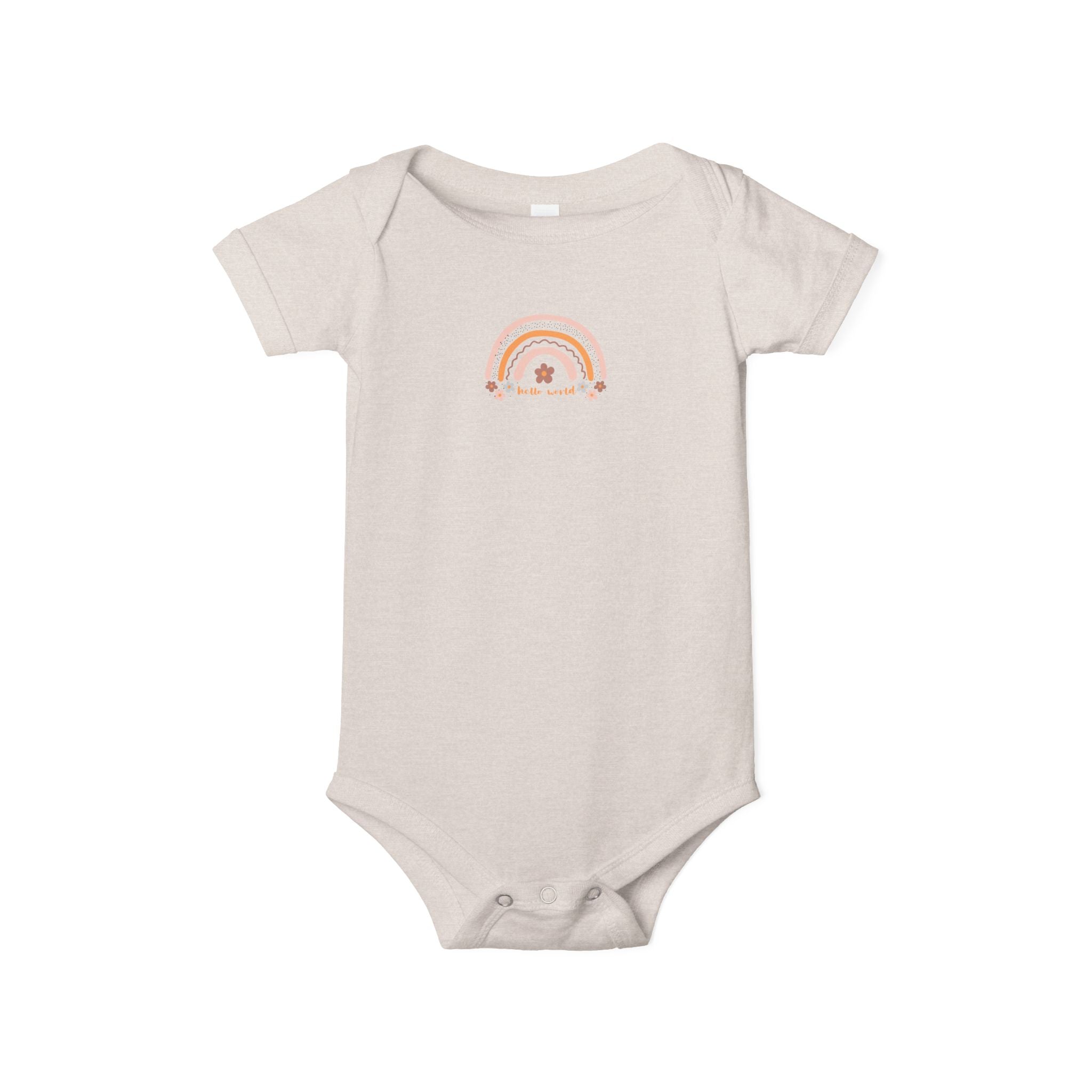Pastel Rainbow & Flowers 'Hello World' Bodysuit