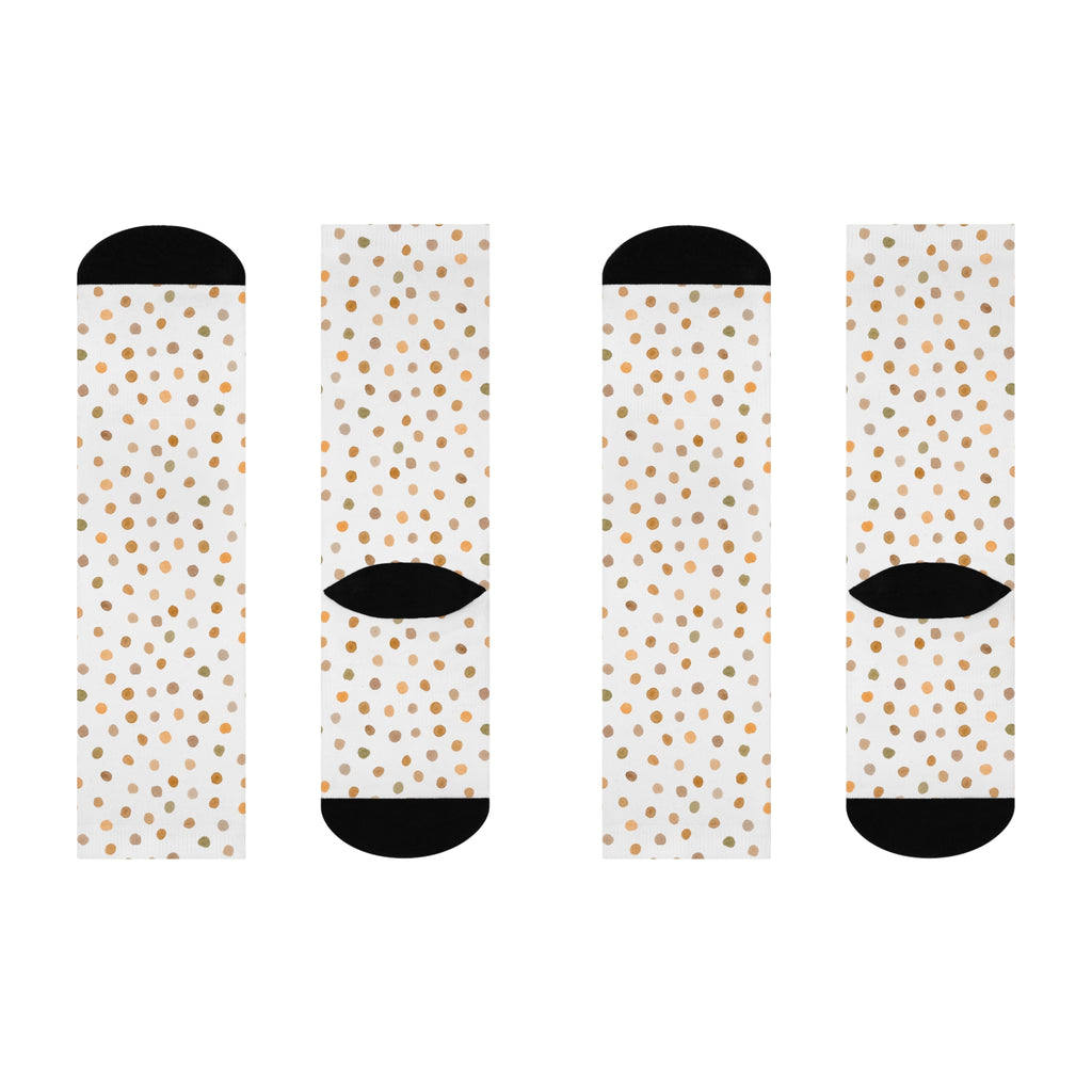 Earthy Polka Dot Cushioned Crew Socks