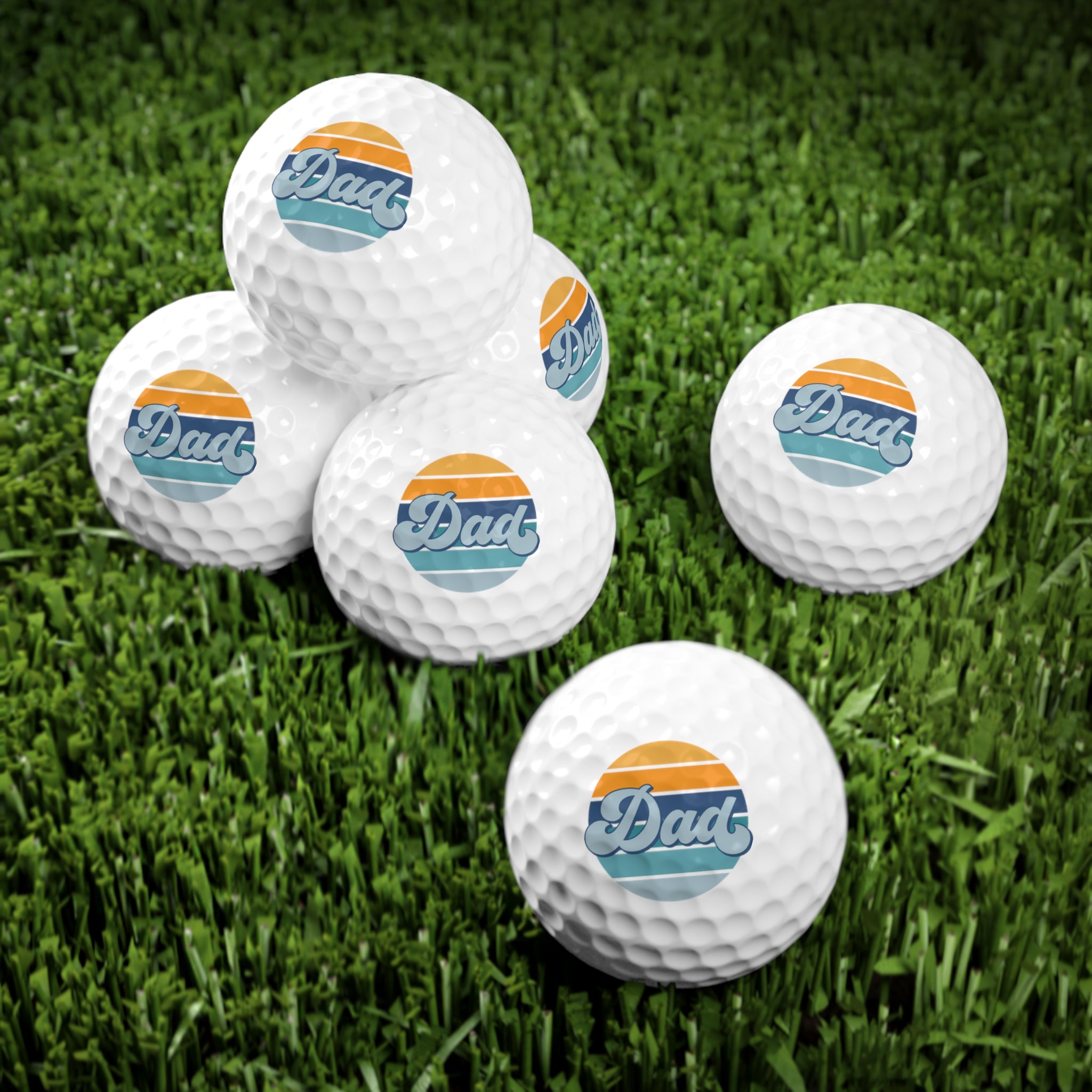 Retro Striped 'Dad' Golf Balls