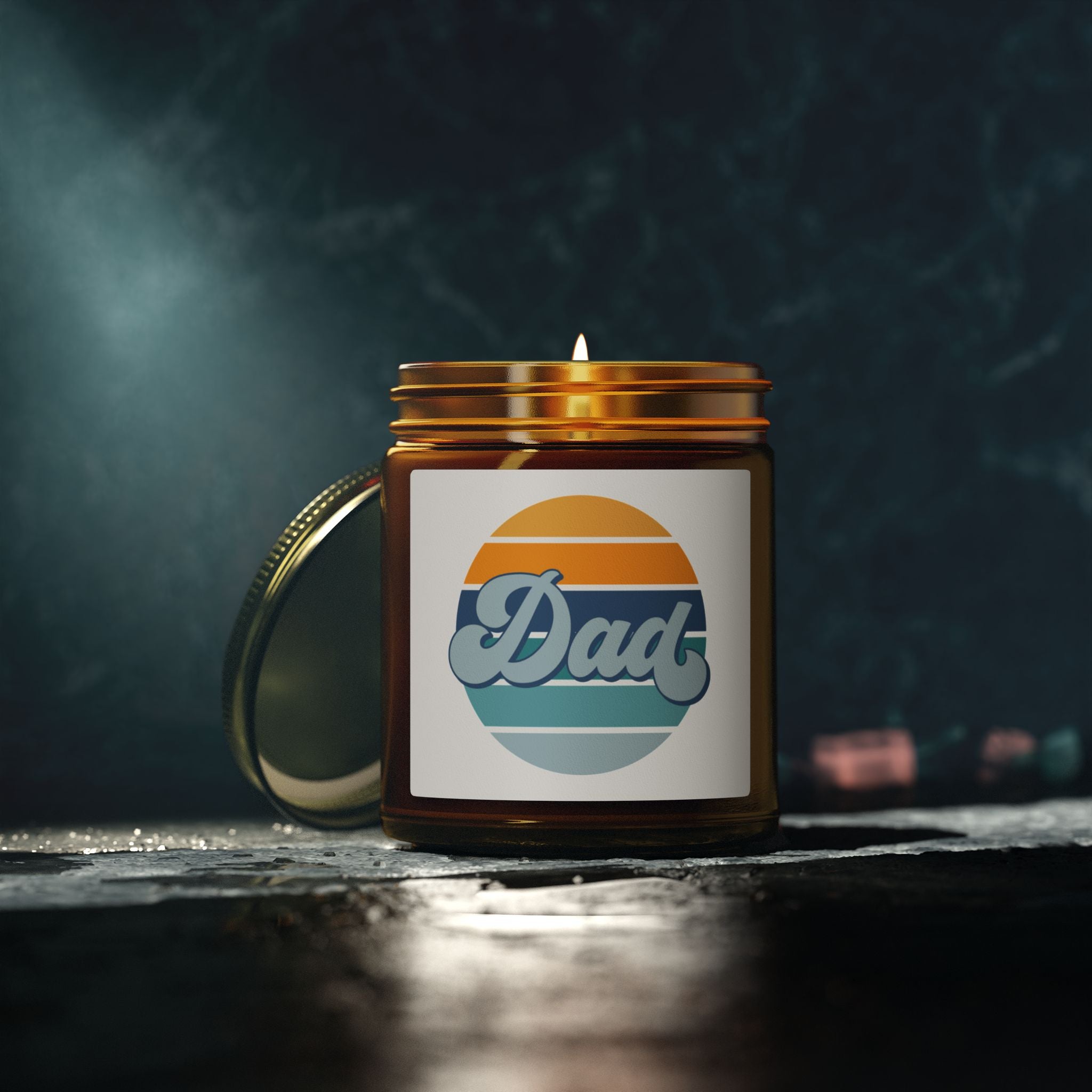 Retro Striped 'Dad' Scented Candle