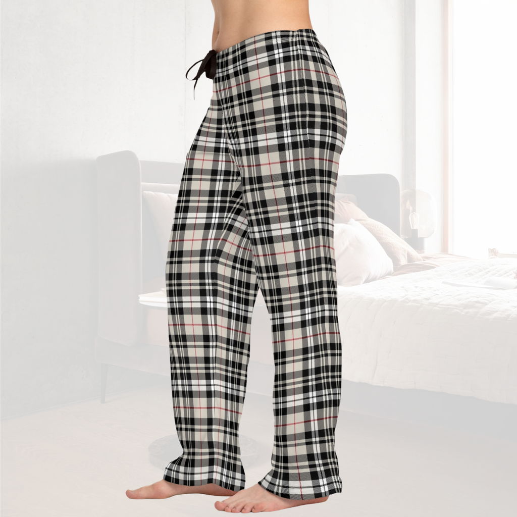 Classic Beige Plaid Women's Pajama Pants