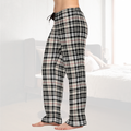 Classic Beige Plaid Women's Pajama Pants