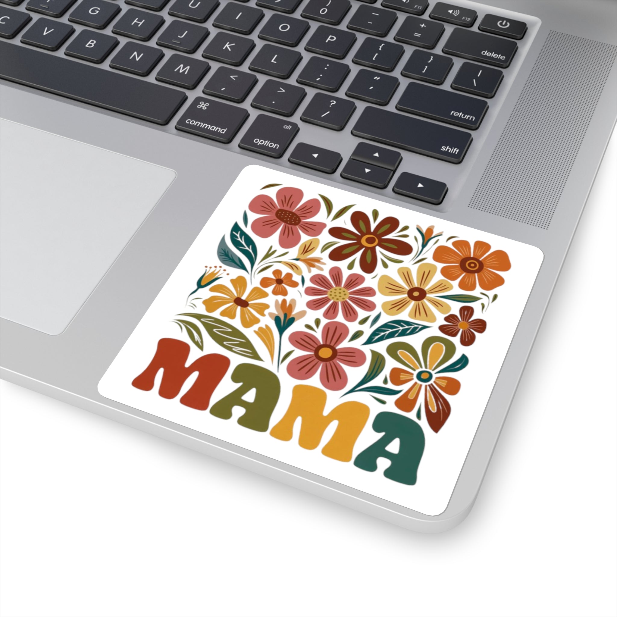 Retro Floral 'Mama' Square Sticker