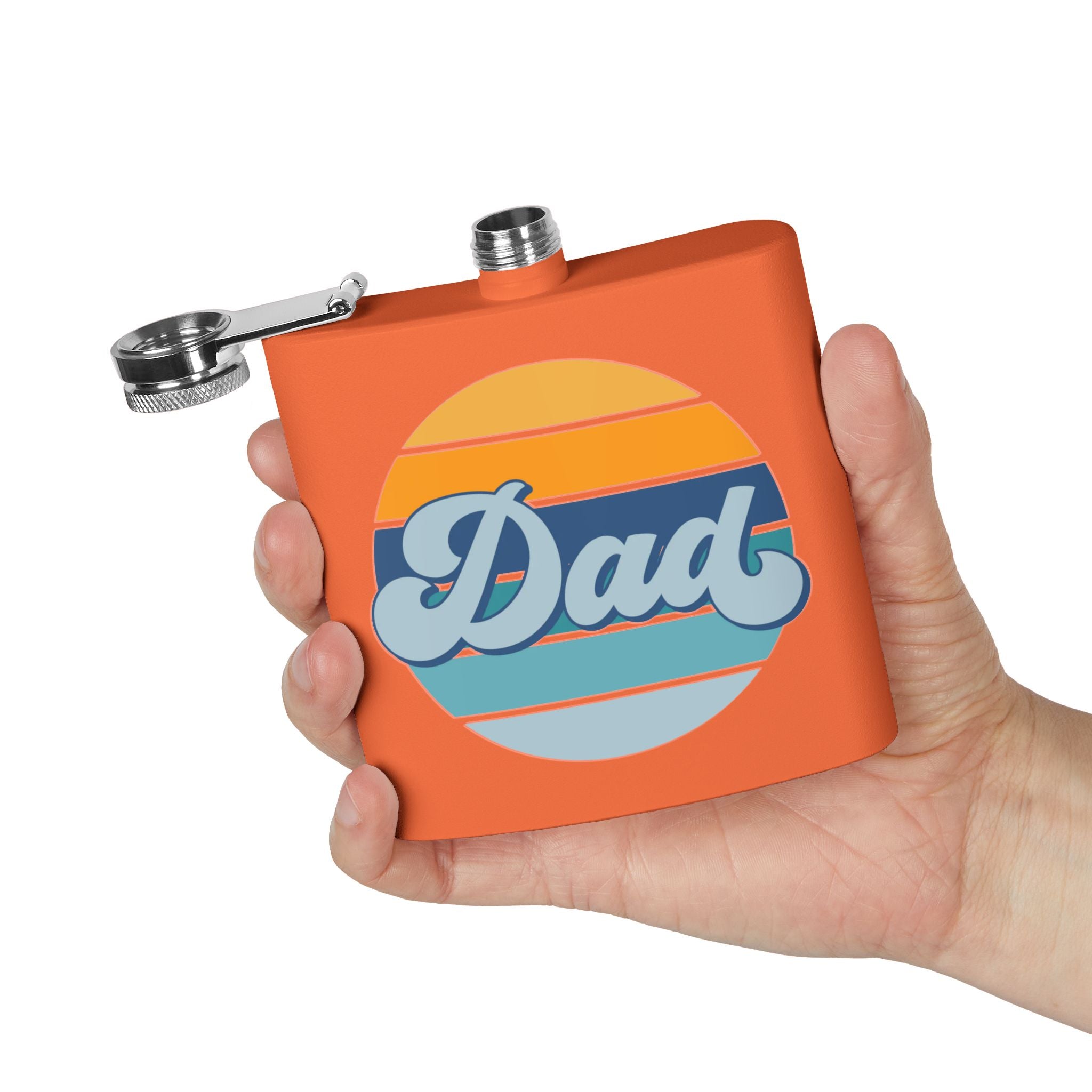 Retro Striped 'Dad' Flask