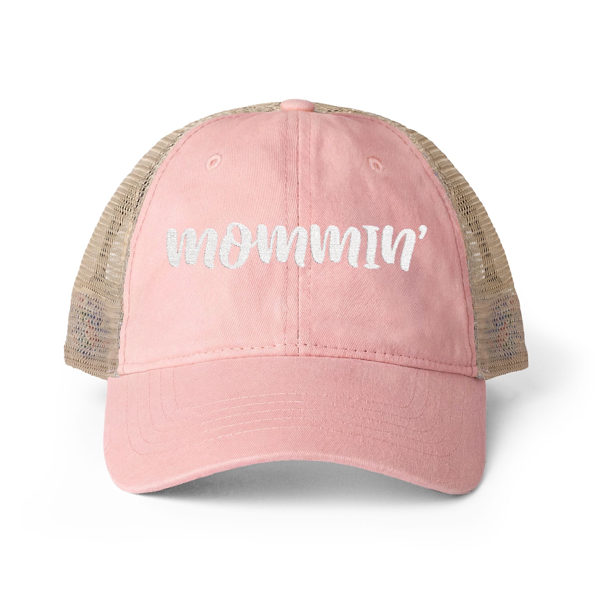 "Mommin'" Washed Mesh-Back Cap