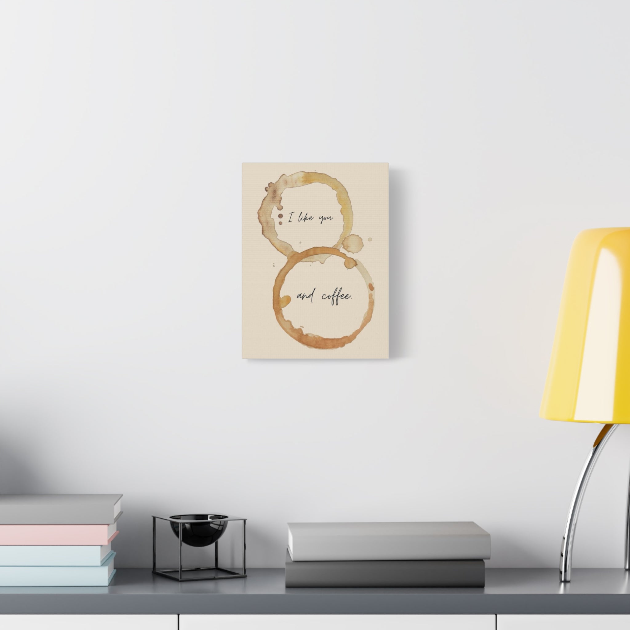 'I like you and coffee.' Canvas Wall Art