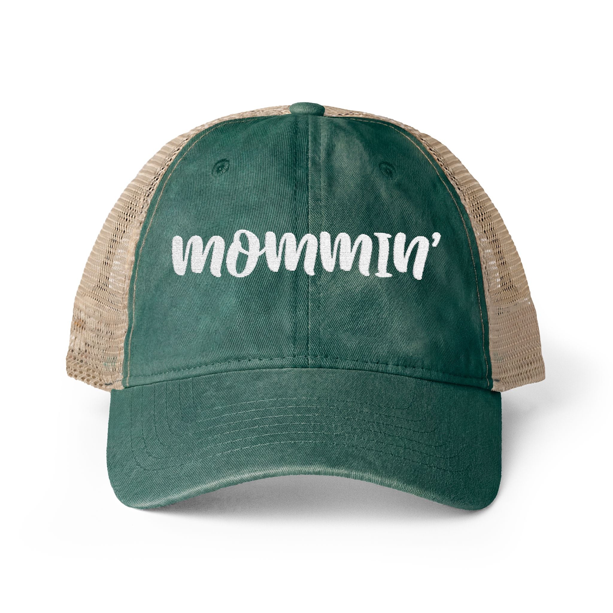 "Mommin'" Washed Mesh-Back Cap