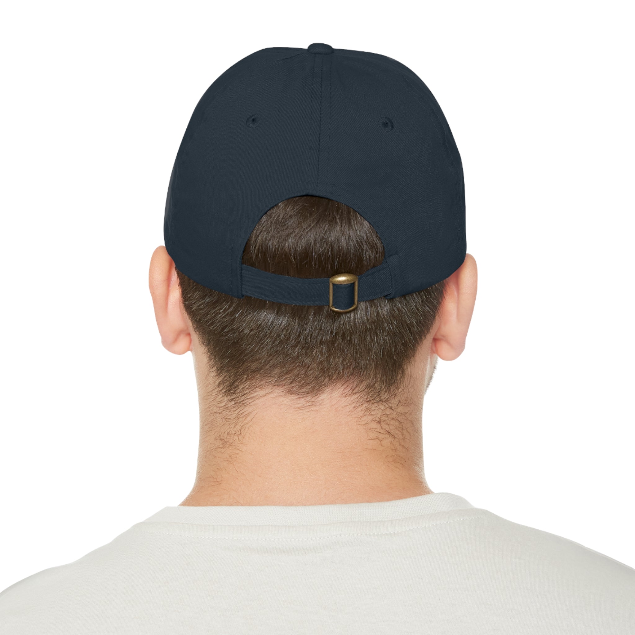 Retro Striped 'Dad' Leather Patch Hat