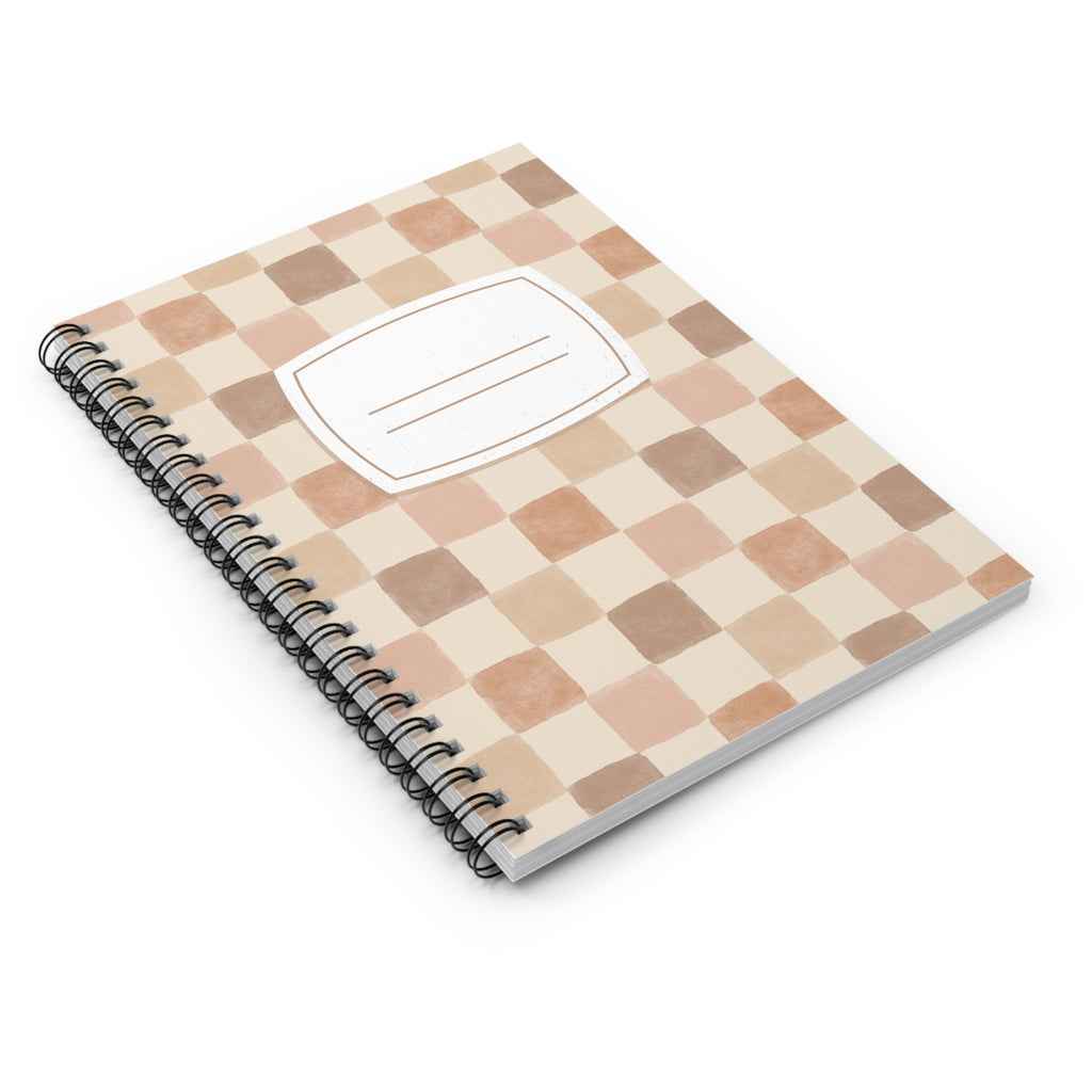 Boho Checkered Spiral Notebook